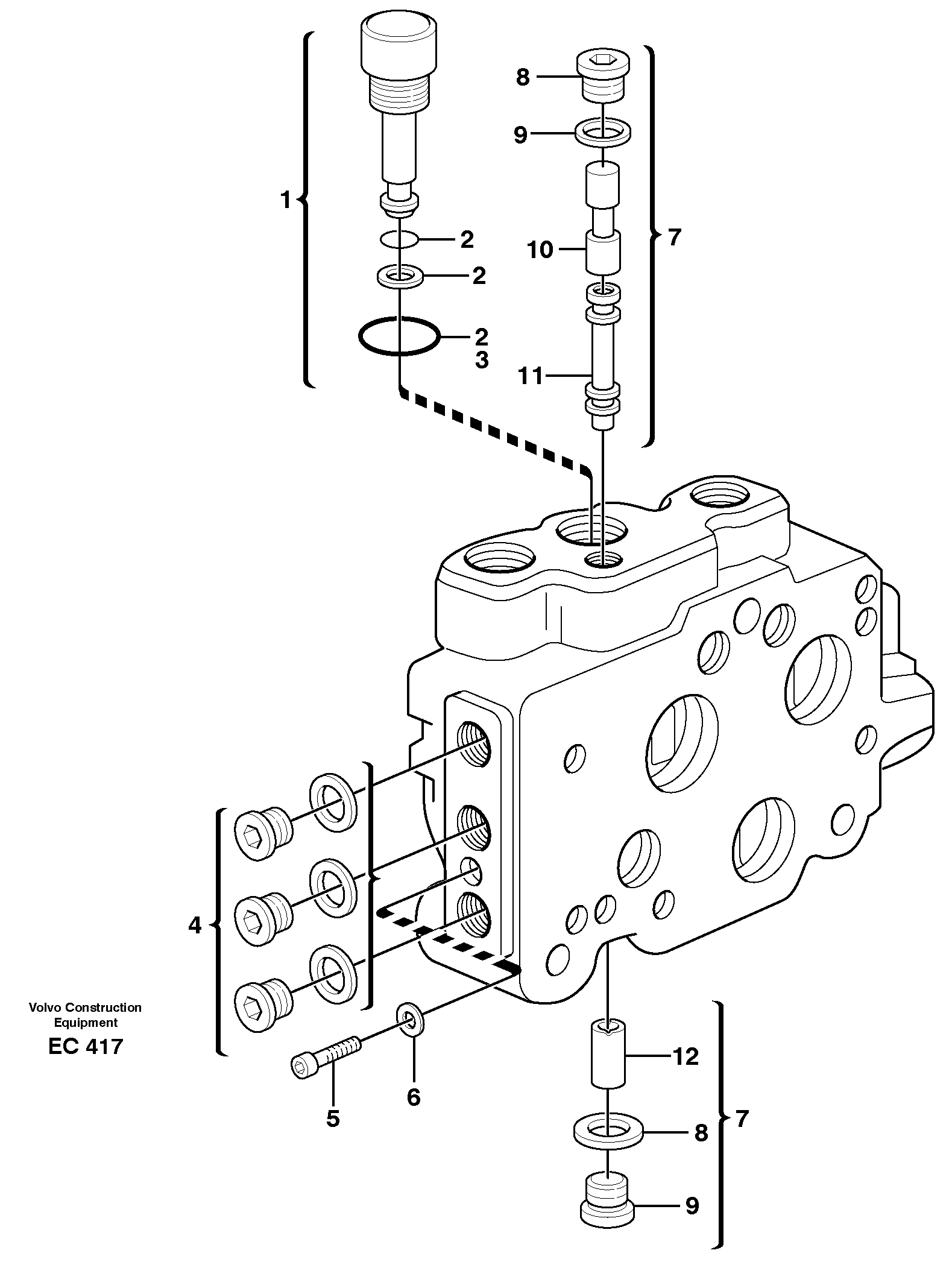 Схема запчастей Volvo L70D - 64885 Lock valve L70D