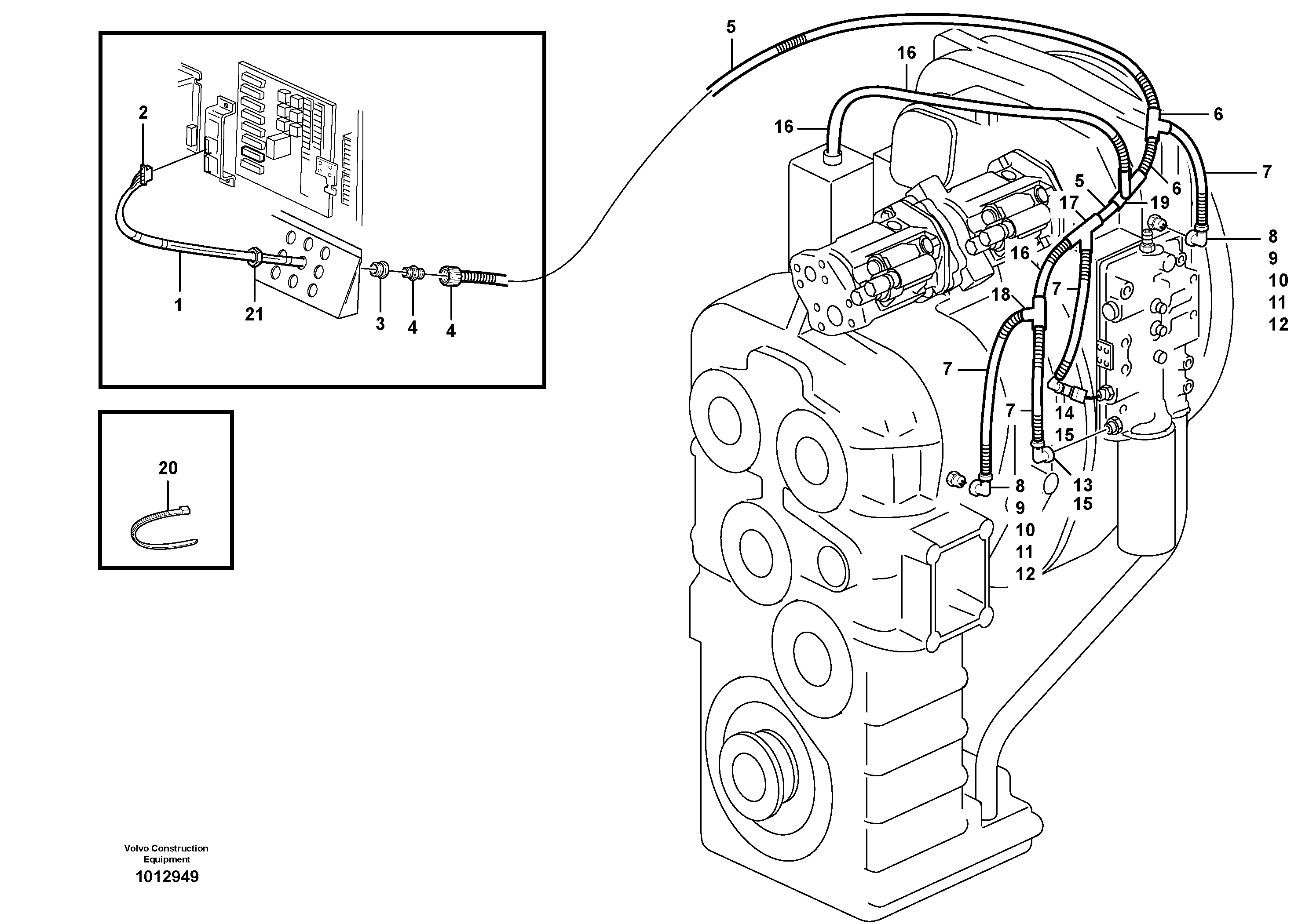 Схема запчастей Volvo L70D - 36659 Cable harness, transmission L70D