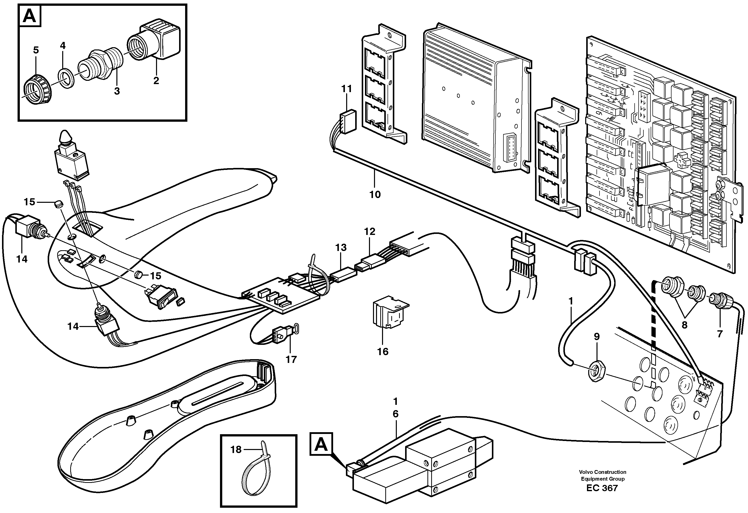 Схема запчастей Volvo L70D - 38308 Cable harness, CDC - steering L70D