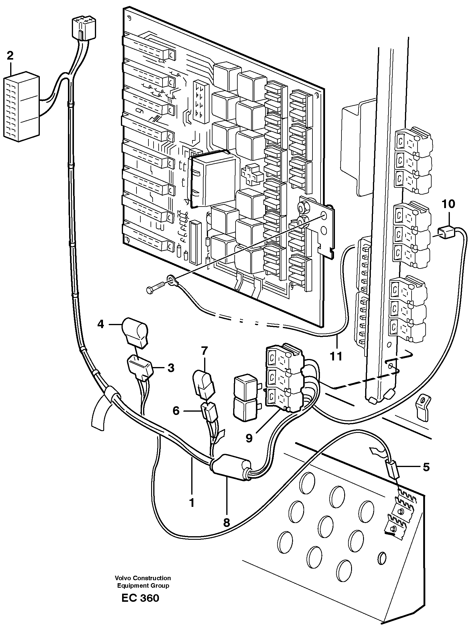 Схема запчастей Volvo L70D - 53651 Cable harness, air conditioning. Cab L70D