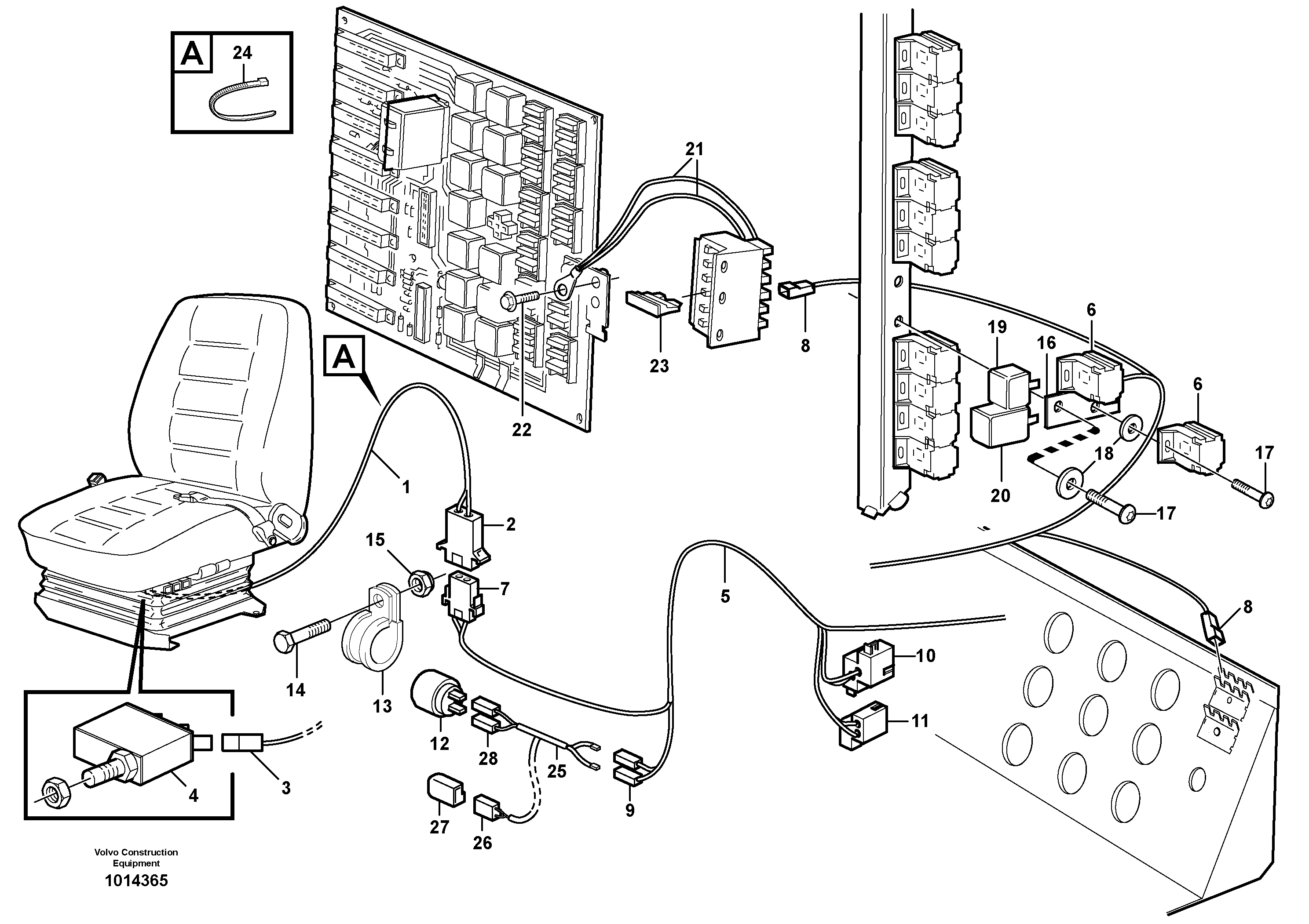 Схема запчастей Volvo L70D - 66038 Electrical system, parking brake alarm L70D