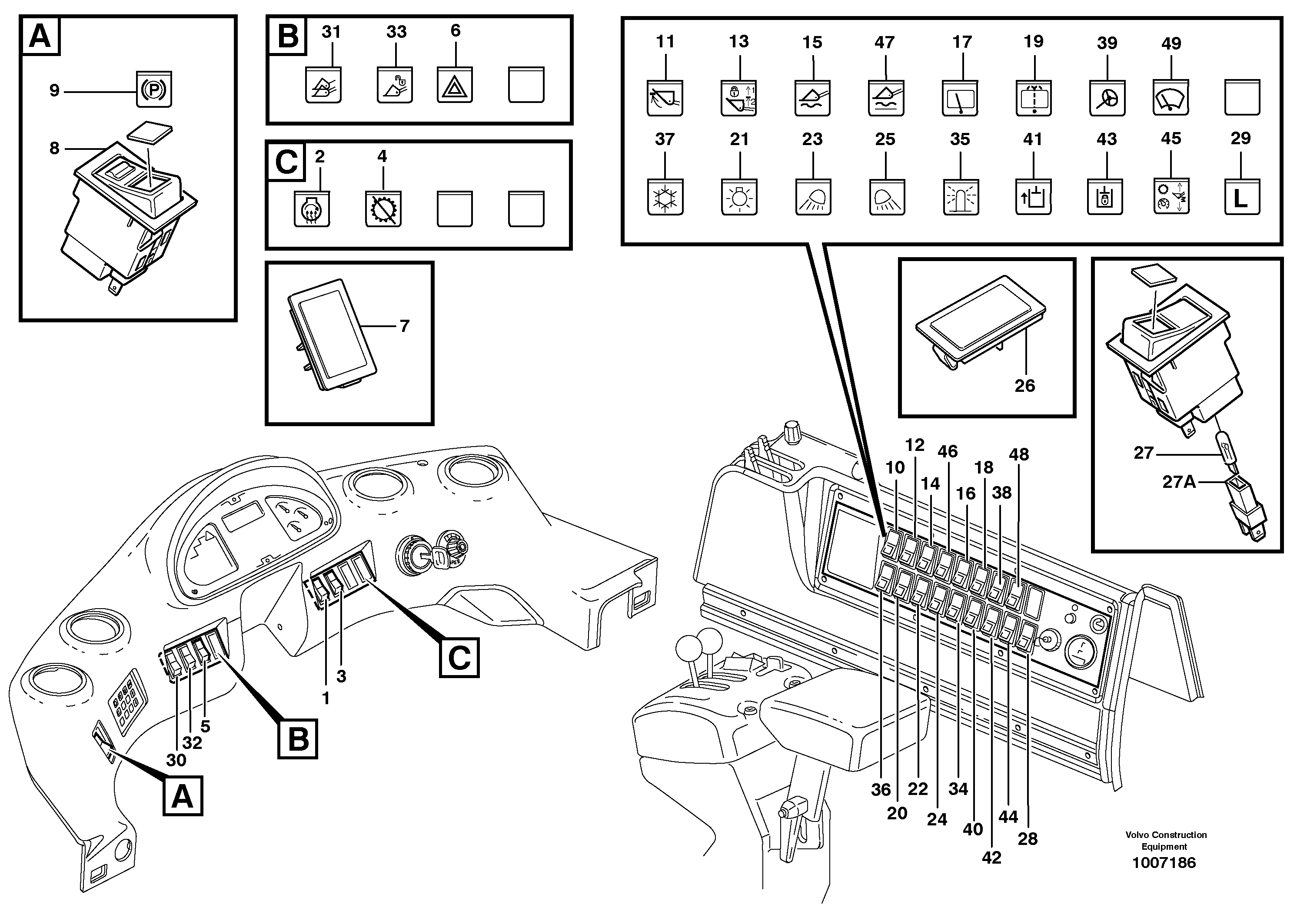 Схема запчастей Volvo L70D - 66050 Переключатель L70D