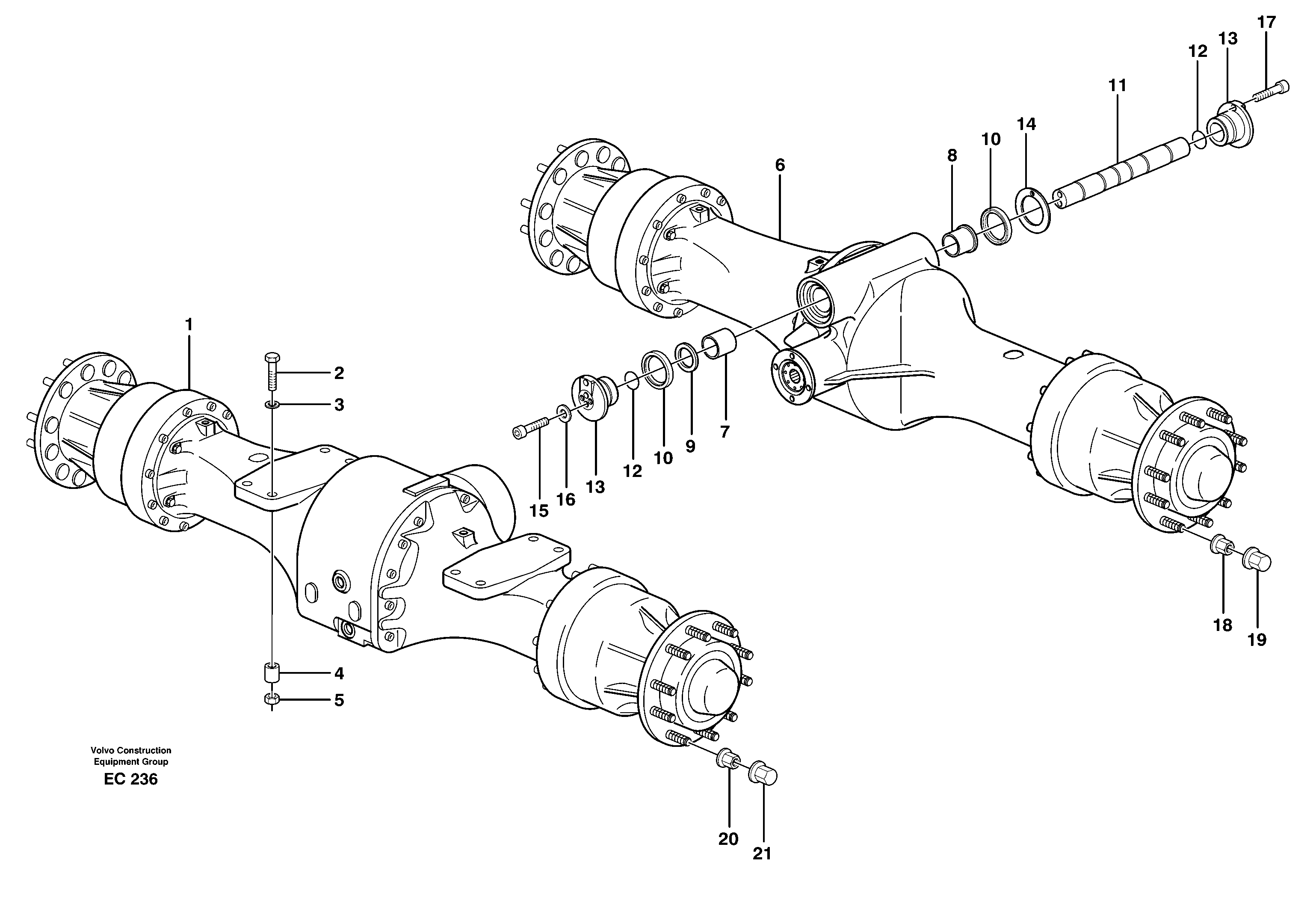 Схема запчастей Volvo L70D - 66304 Planet axles with fitting parts L70D