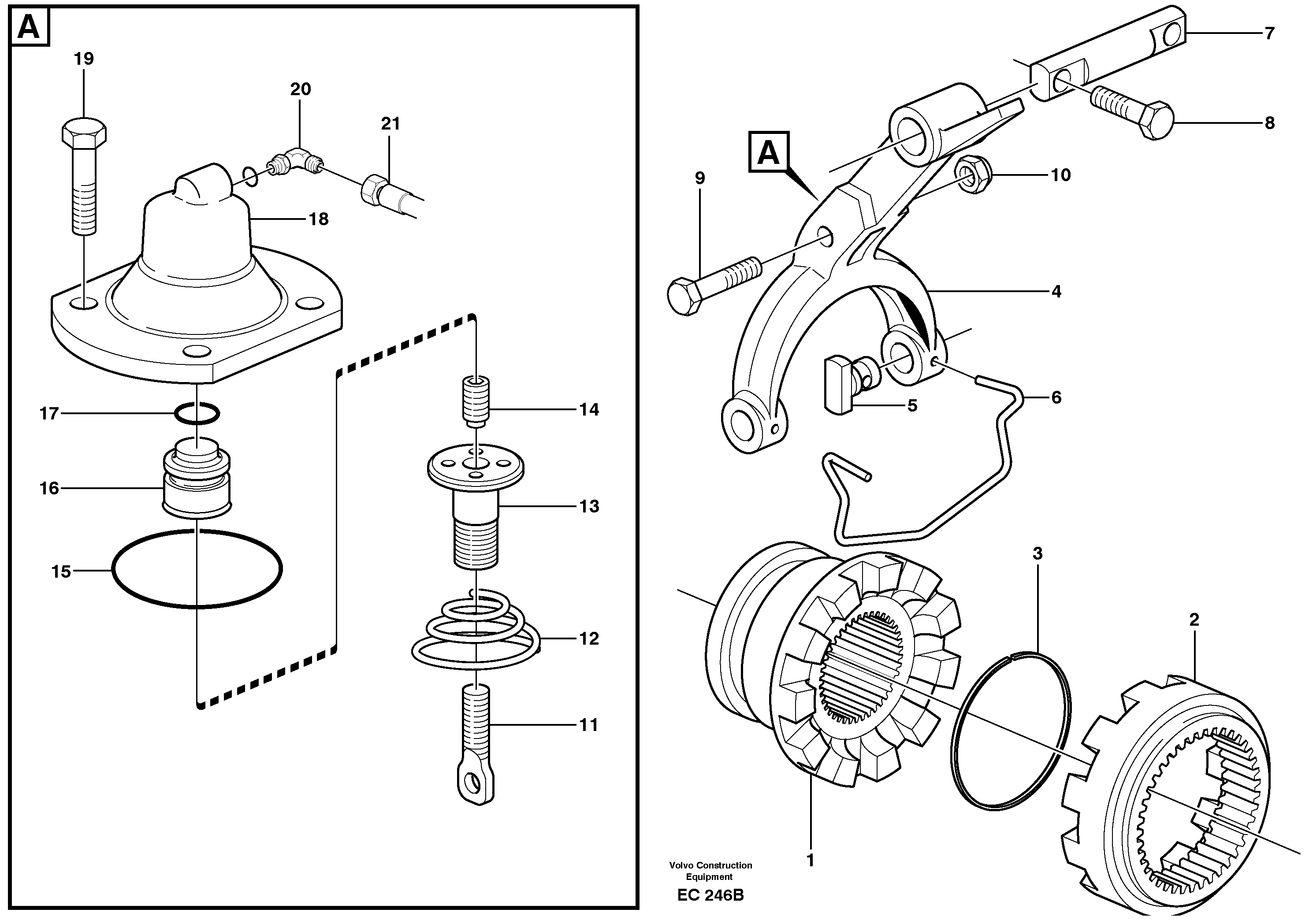 Схема запчастей Volvo L70D - 66307 Differential lock L70D