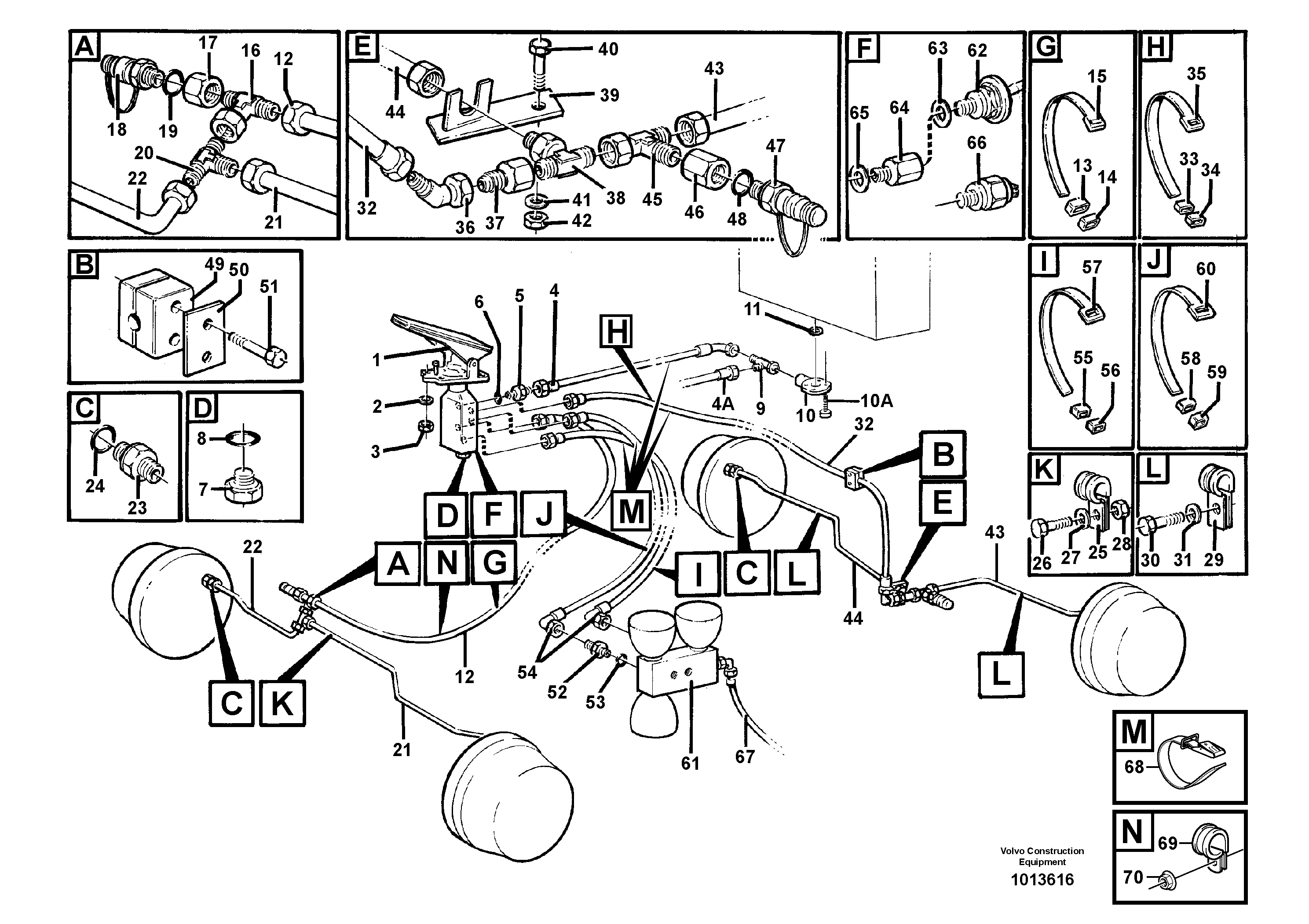 Схема запчастей Volvo L70D - 89033 Brake system L70D