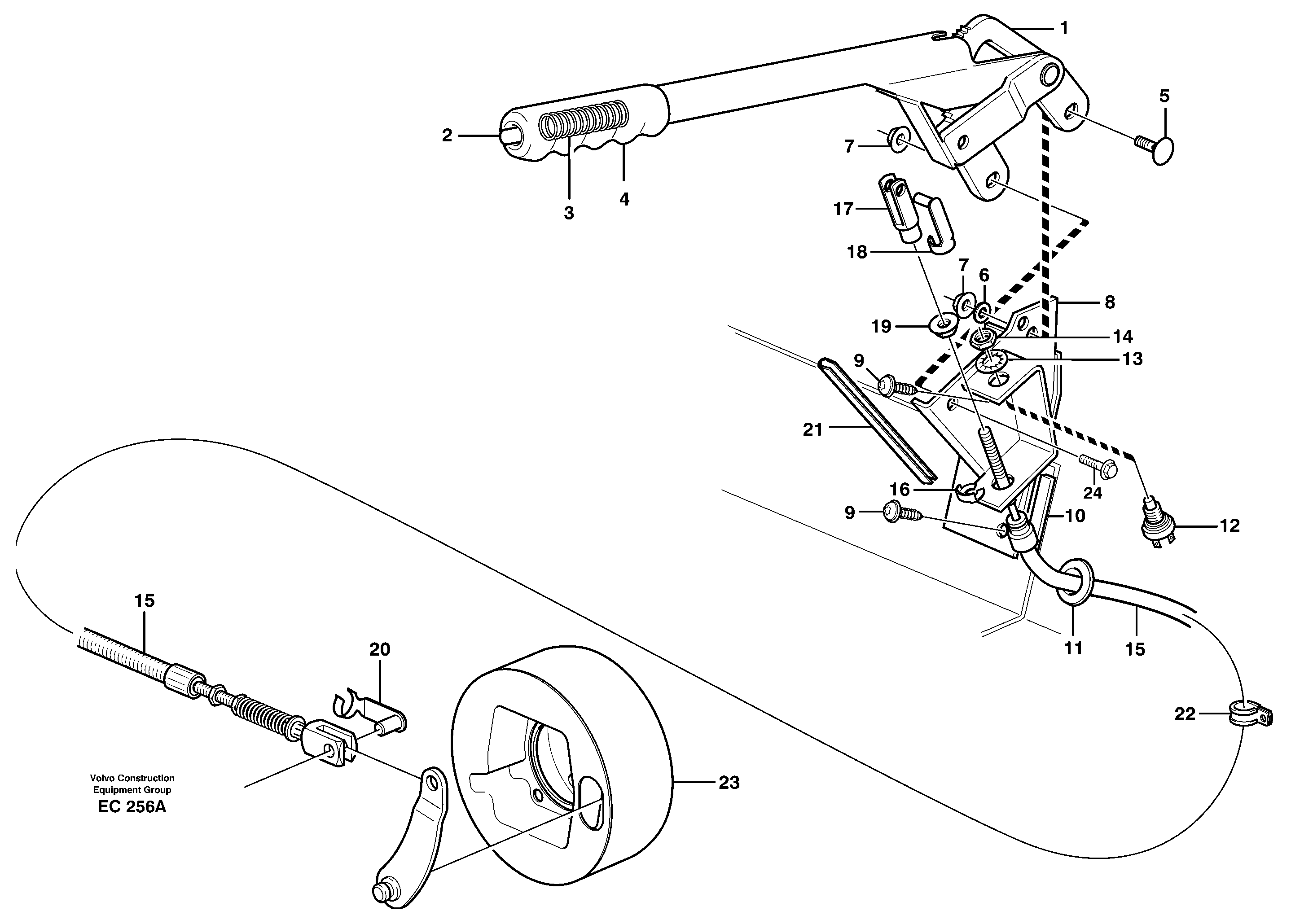 Схема запчастей Volvo L70D - 82778 Hand brake L70D