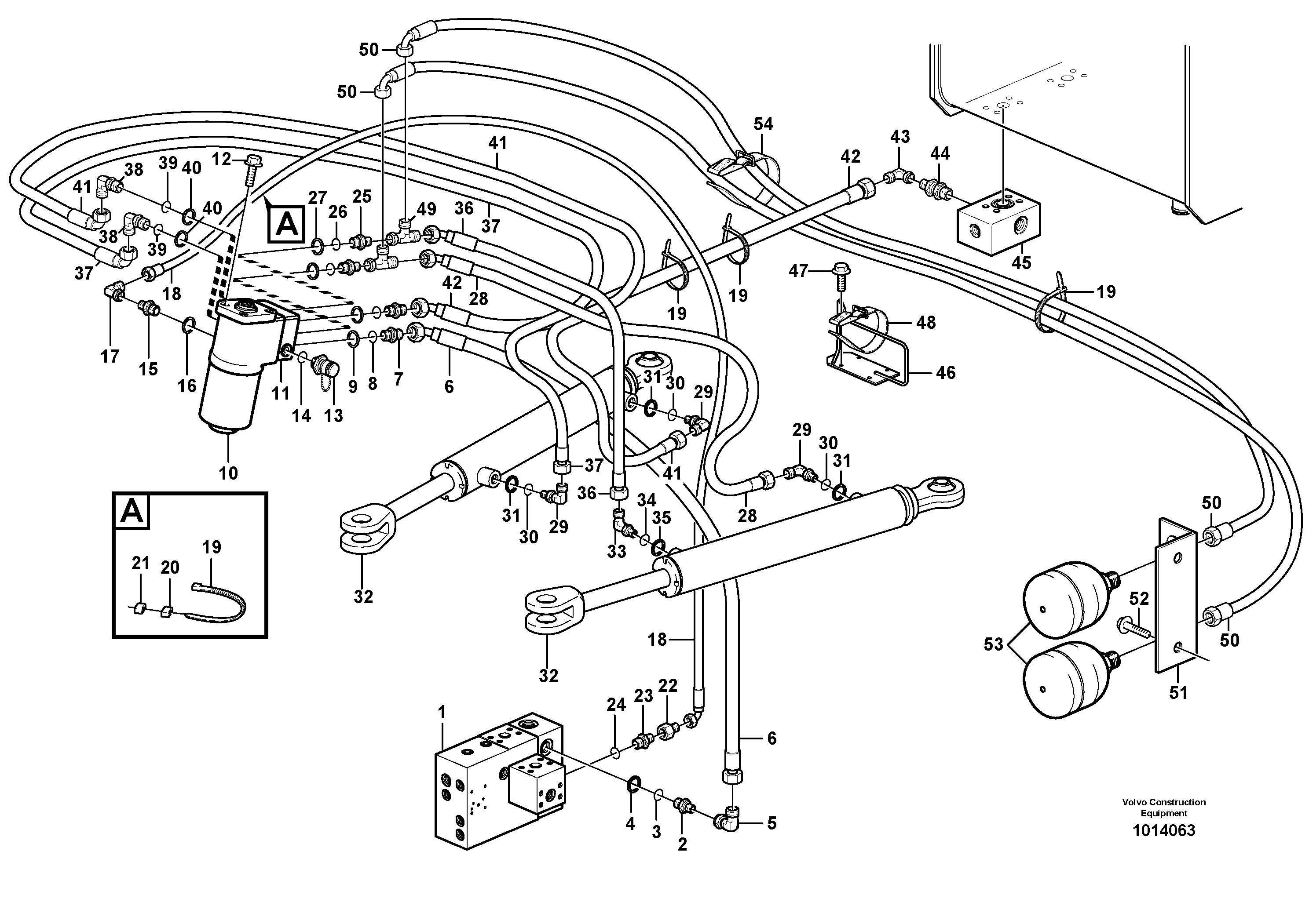 Схема запчастей Volvo L70D - 56436 Рулевая система L70D
