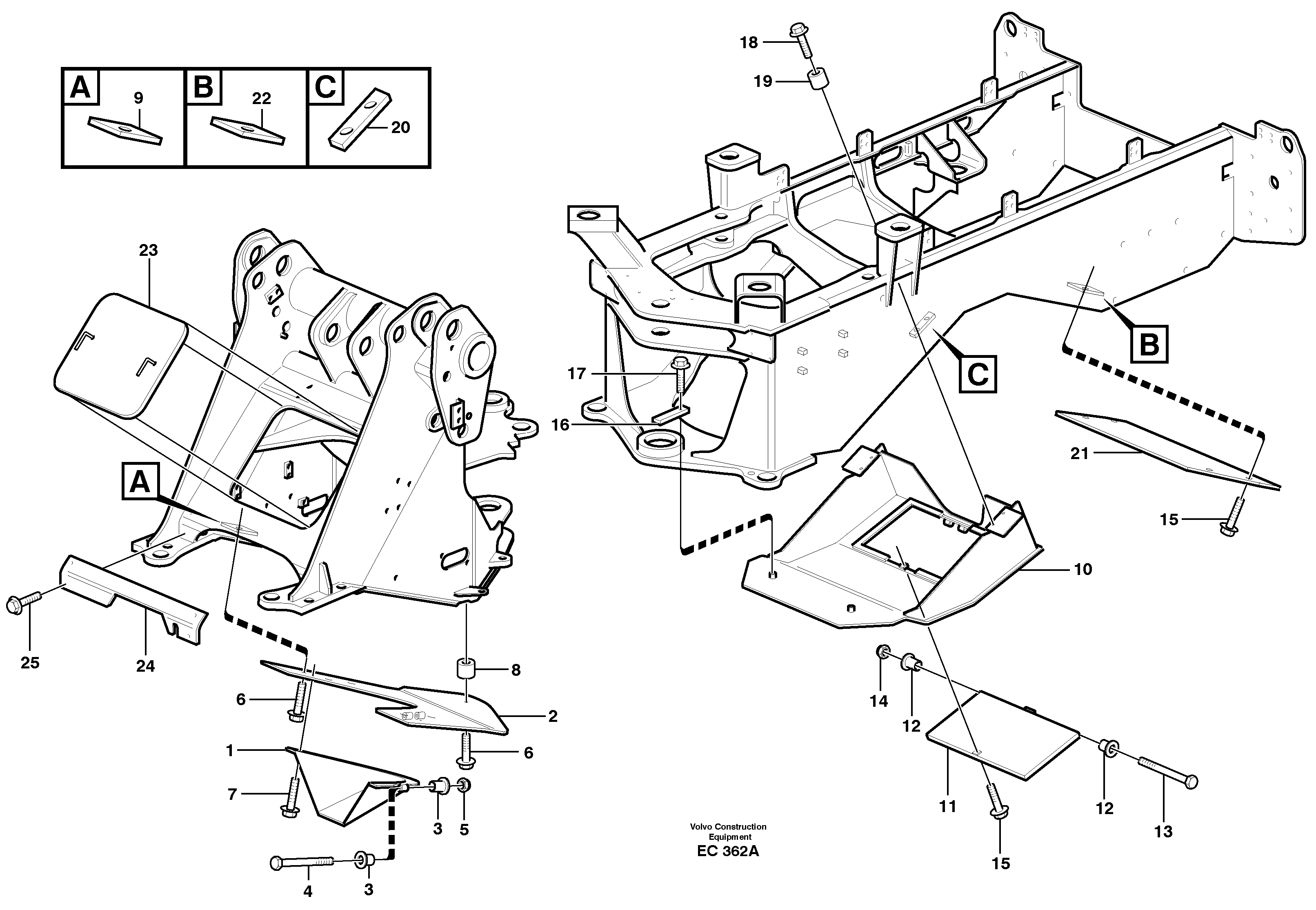 Схема запчастей Volvo L70D - 32541 Belly guard, front L70D