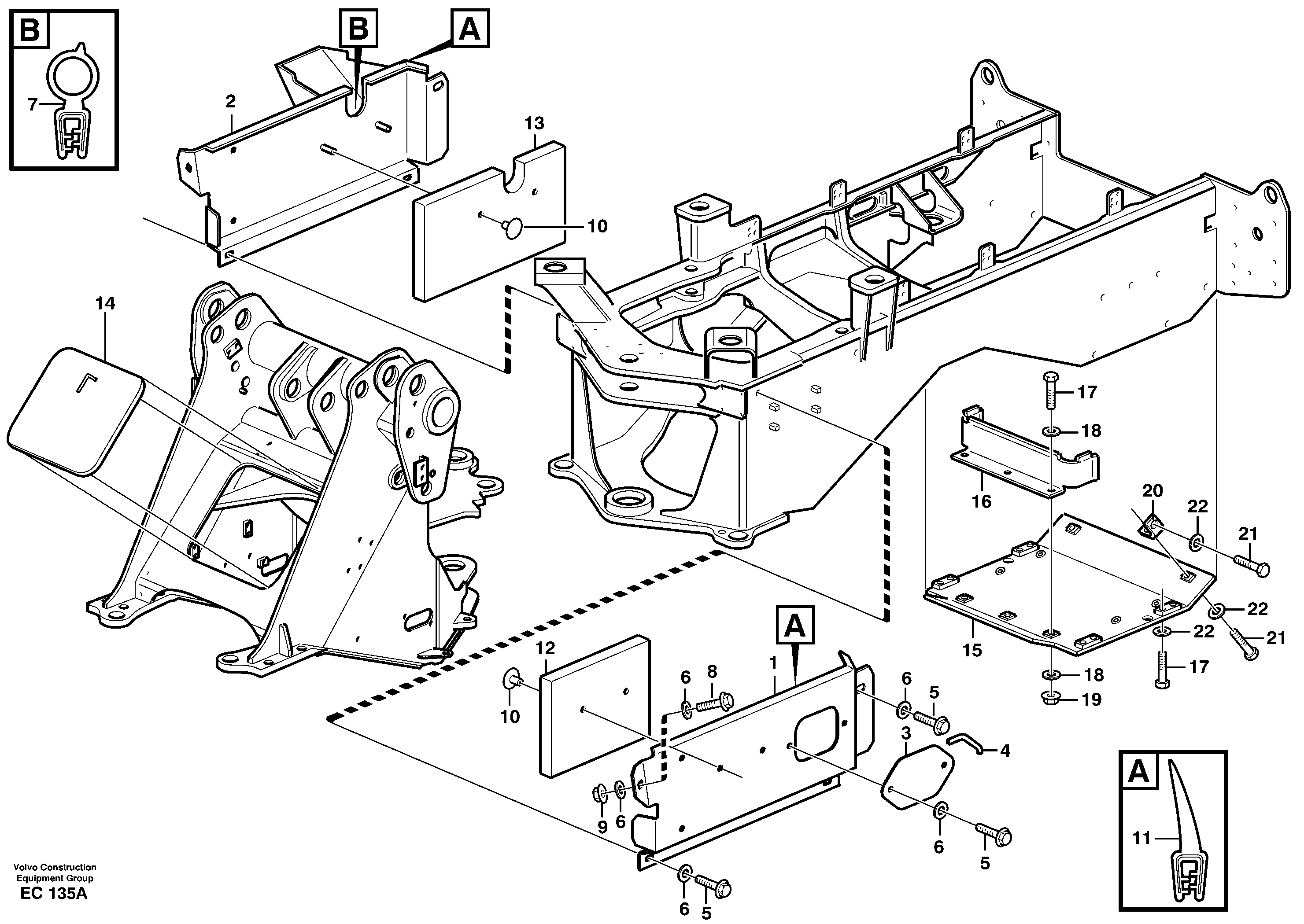 Схема запчастей Volvo L70D - 41657 Protecting plates L70D