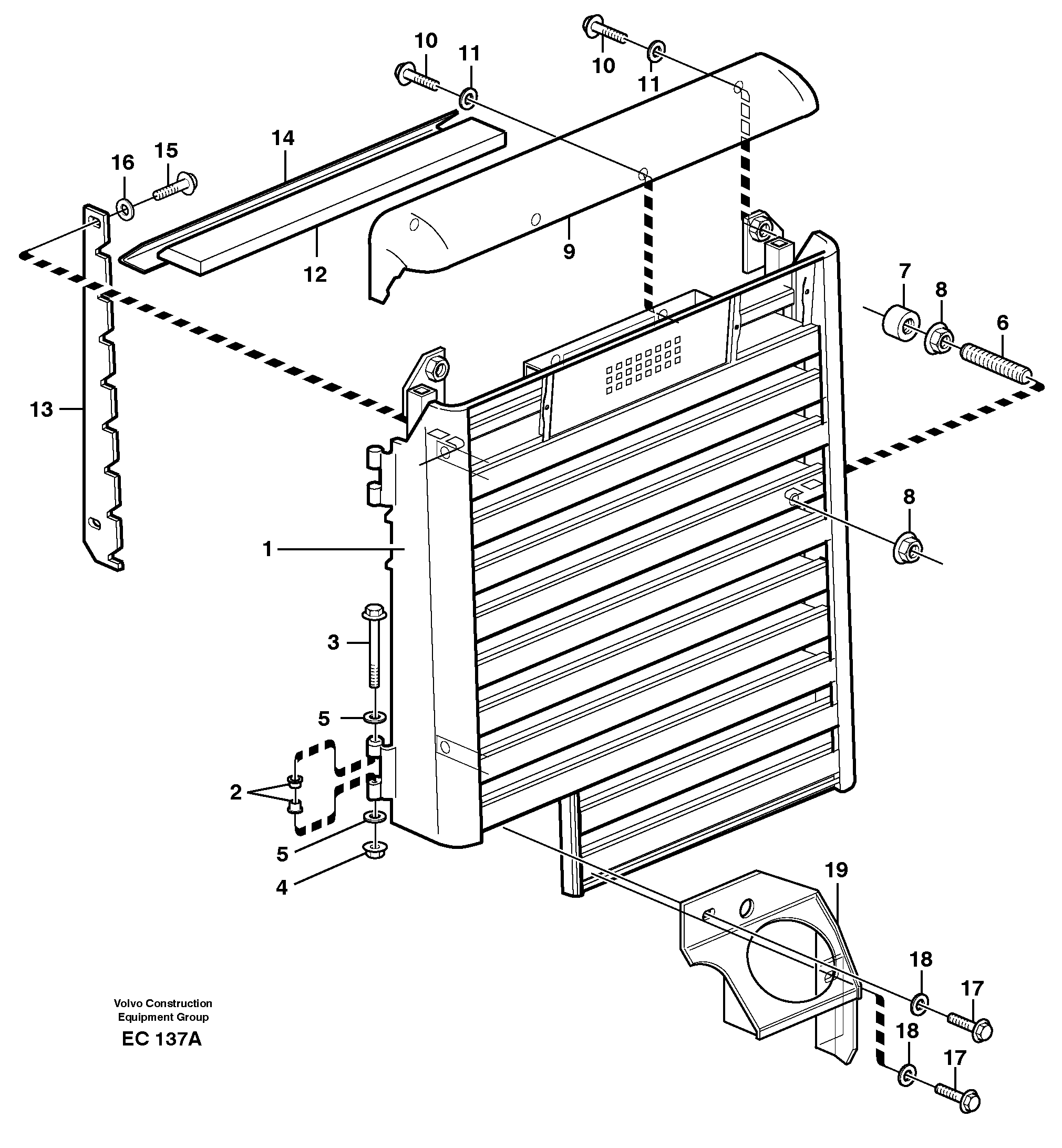 Схема запчастей Volvo L70D - 54699 Radiator casing L70D