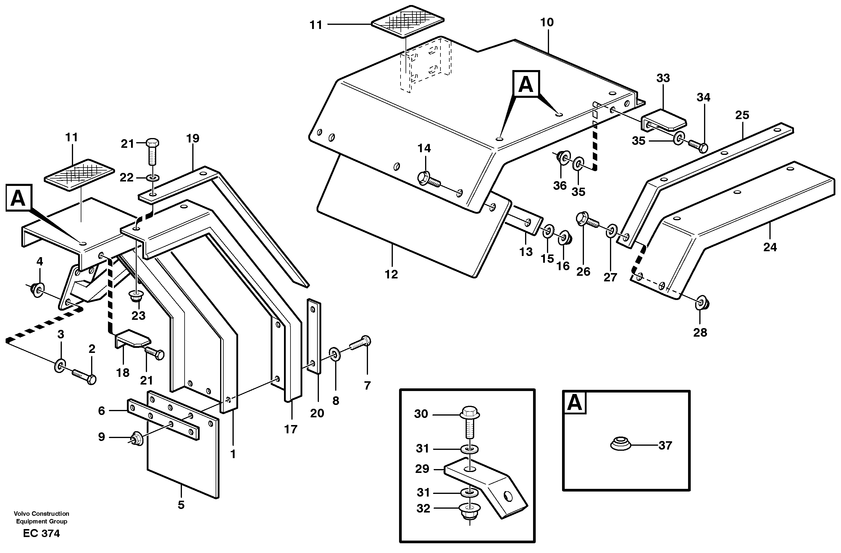 Схема запчастей Volvo L70D - 32548 Fenders, front and rear L70D
