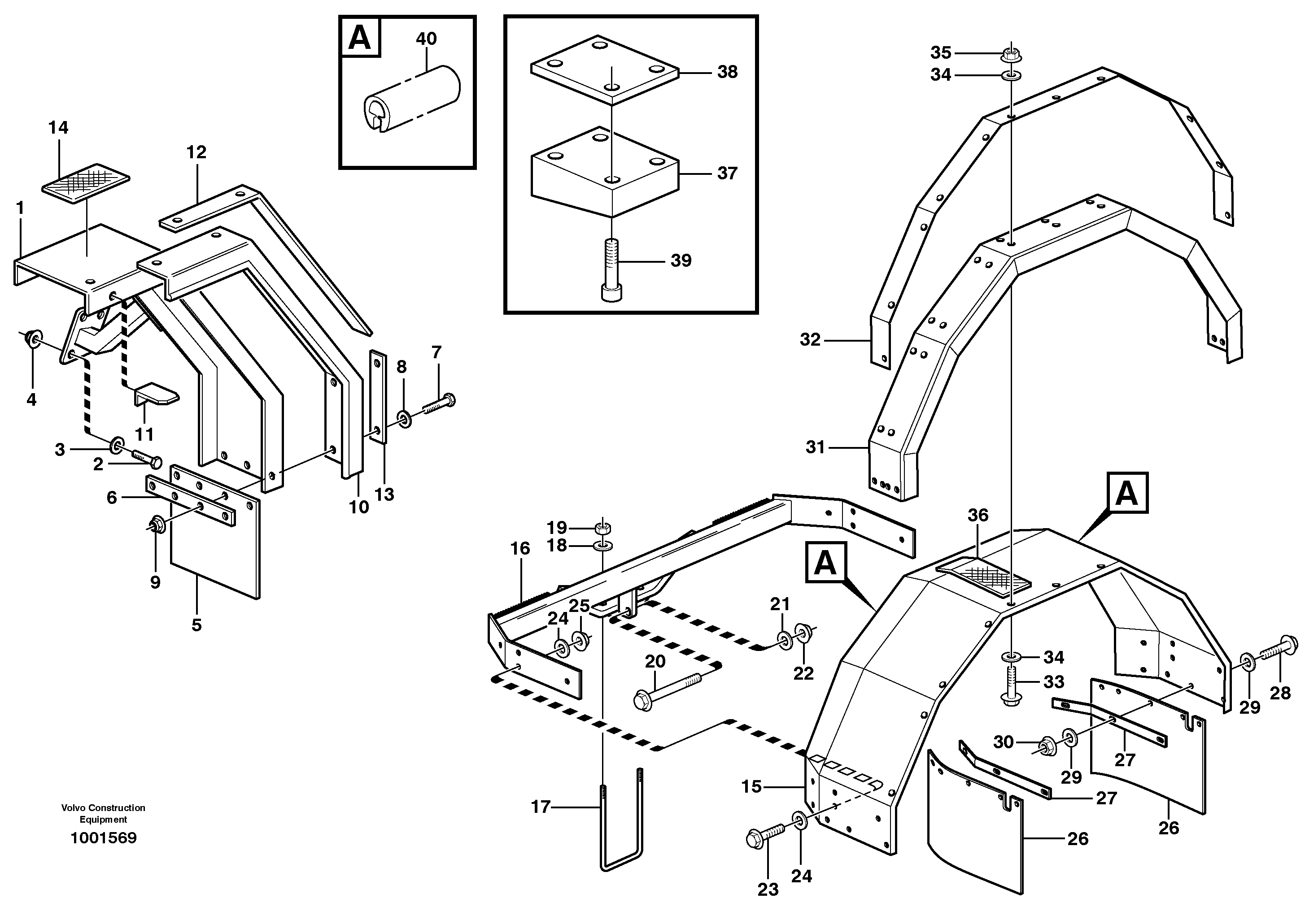 Схема запчастей Volvo L70D - 32550 Fenders, front and rear L70D
