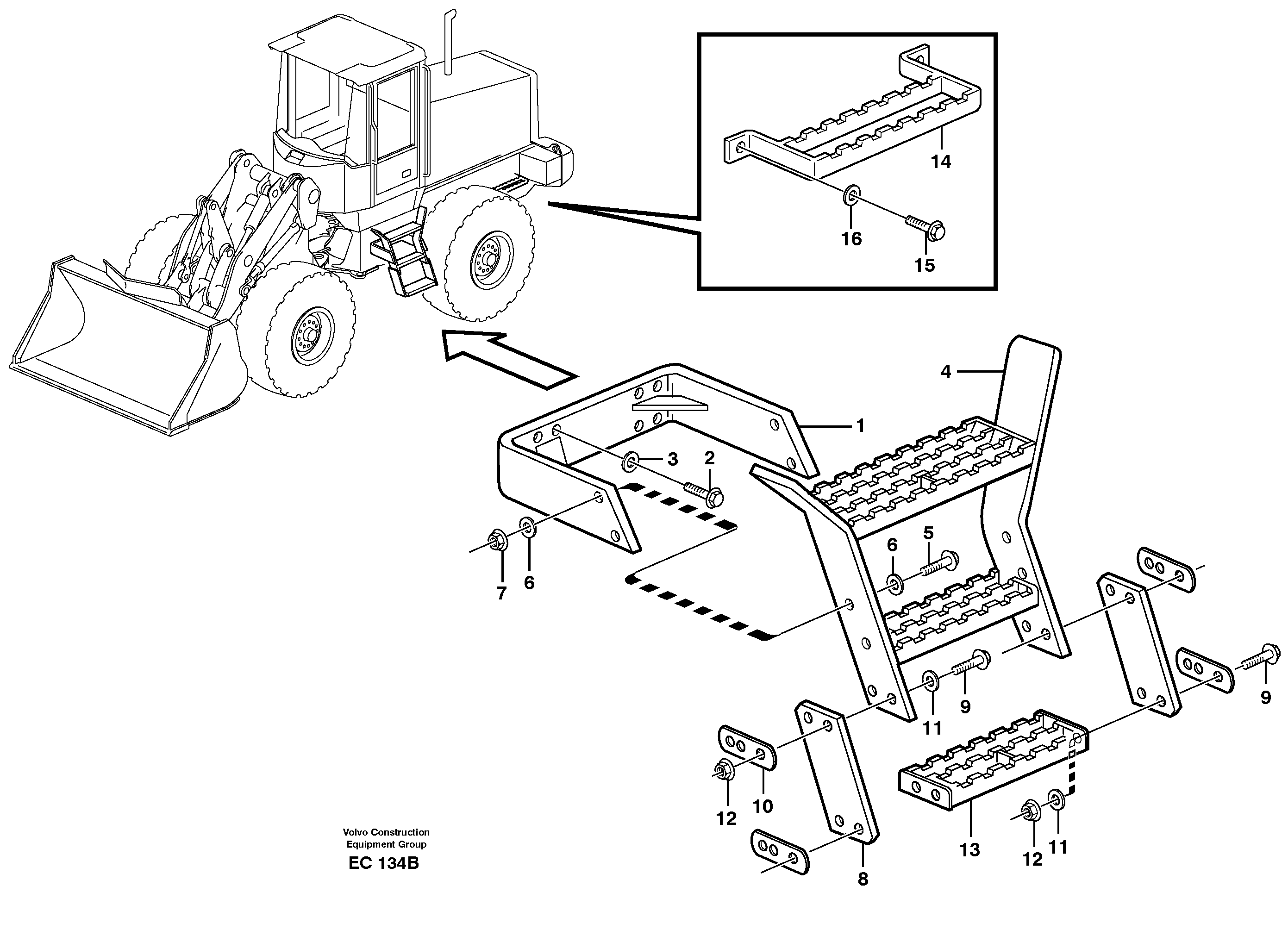 Схема запчастей Volvo L70D - 41662 Foot step L70D
