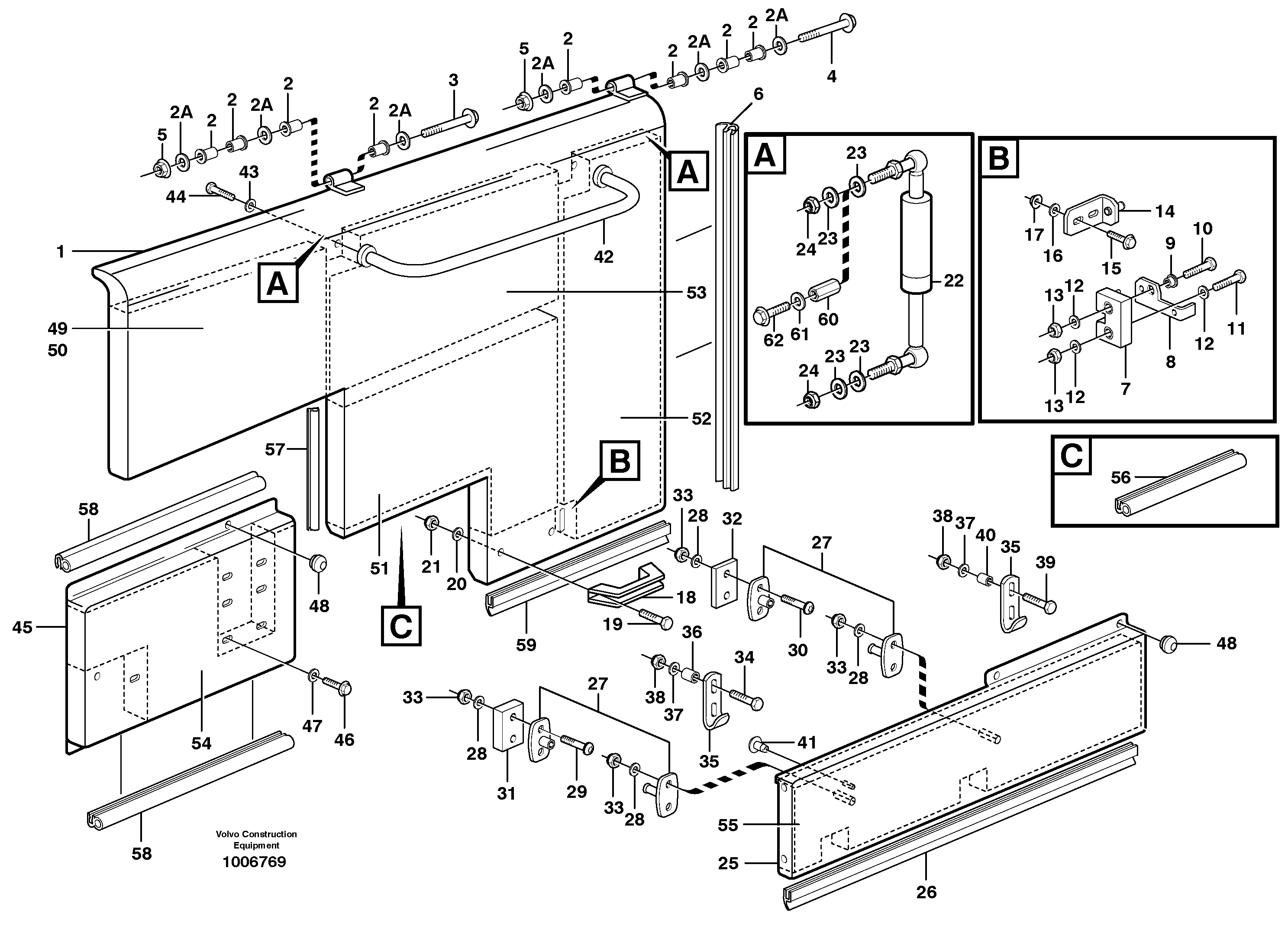 Схема запчастей Volvo L70D - 90482 Side hatches L70D