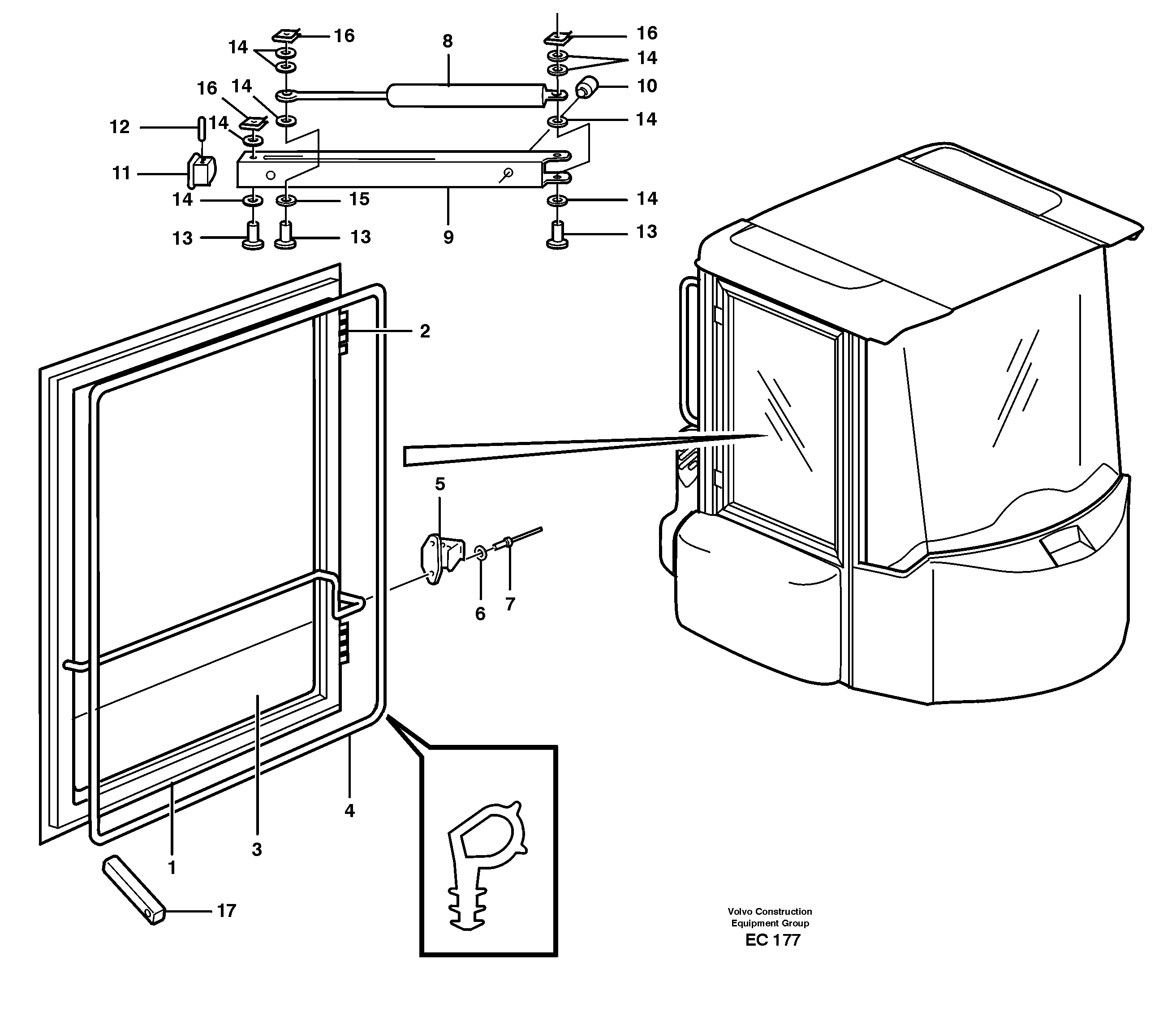 Схема запчастей Volvo L70D - 26670 Windows L70D