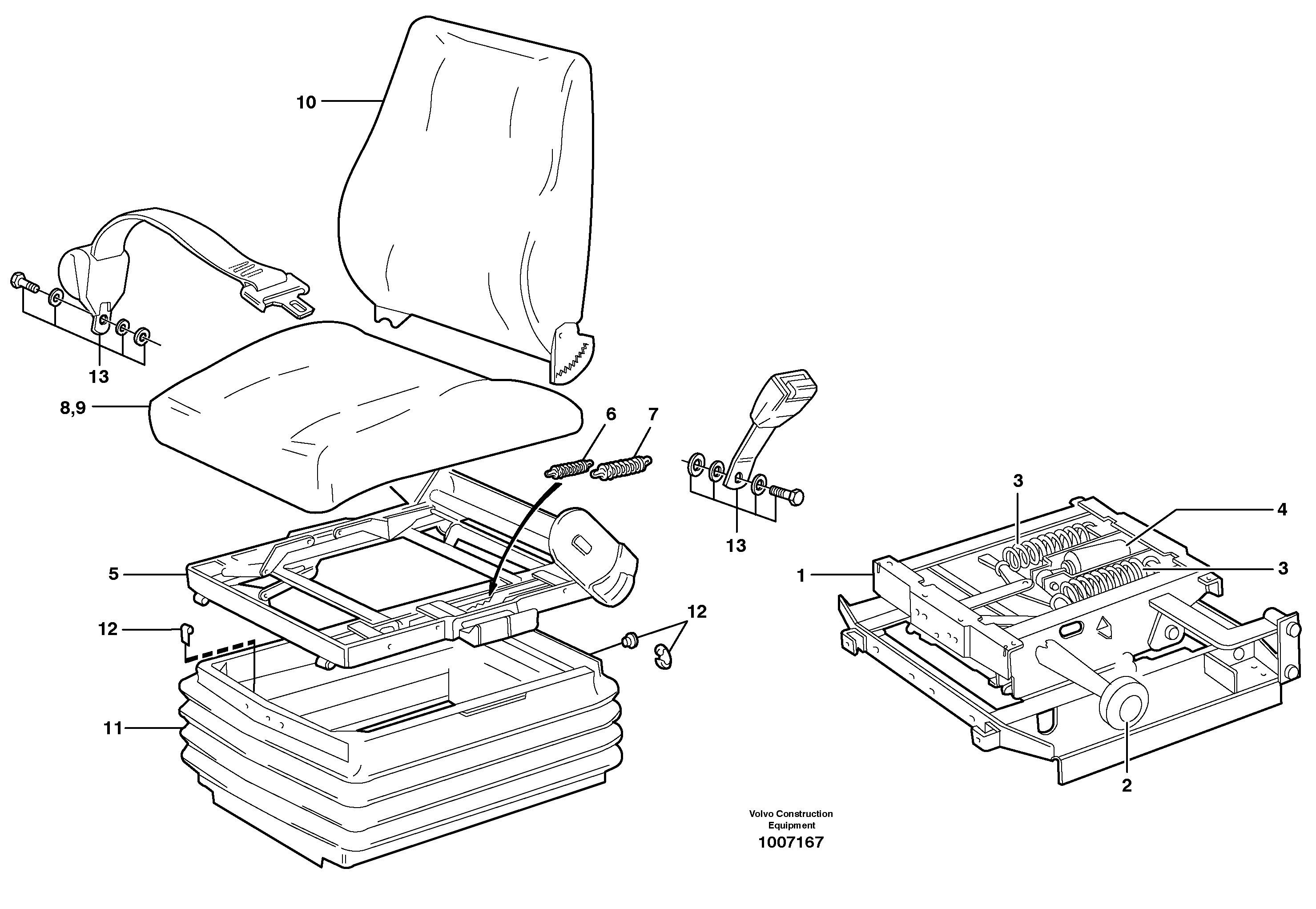 Схема запчастей Volvo L70D - 26675 Operators seat L70D