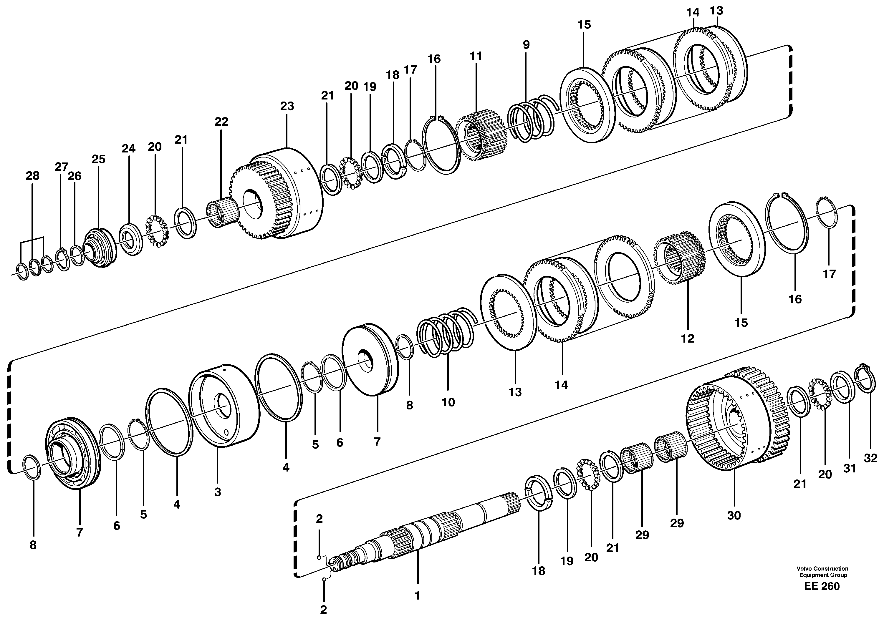 Схема запчастей Volvo L120D - 23487 Hydraulic clutch, 3rd / 4th speed L120D
