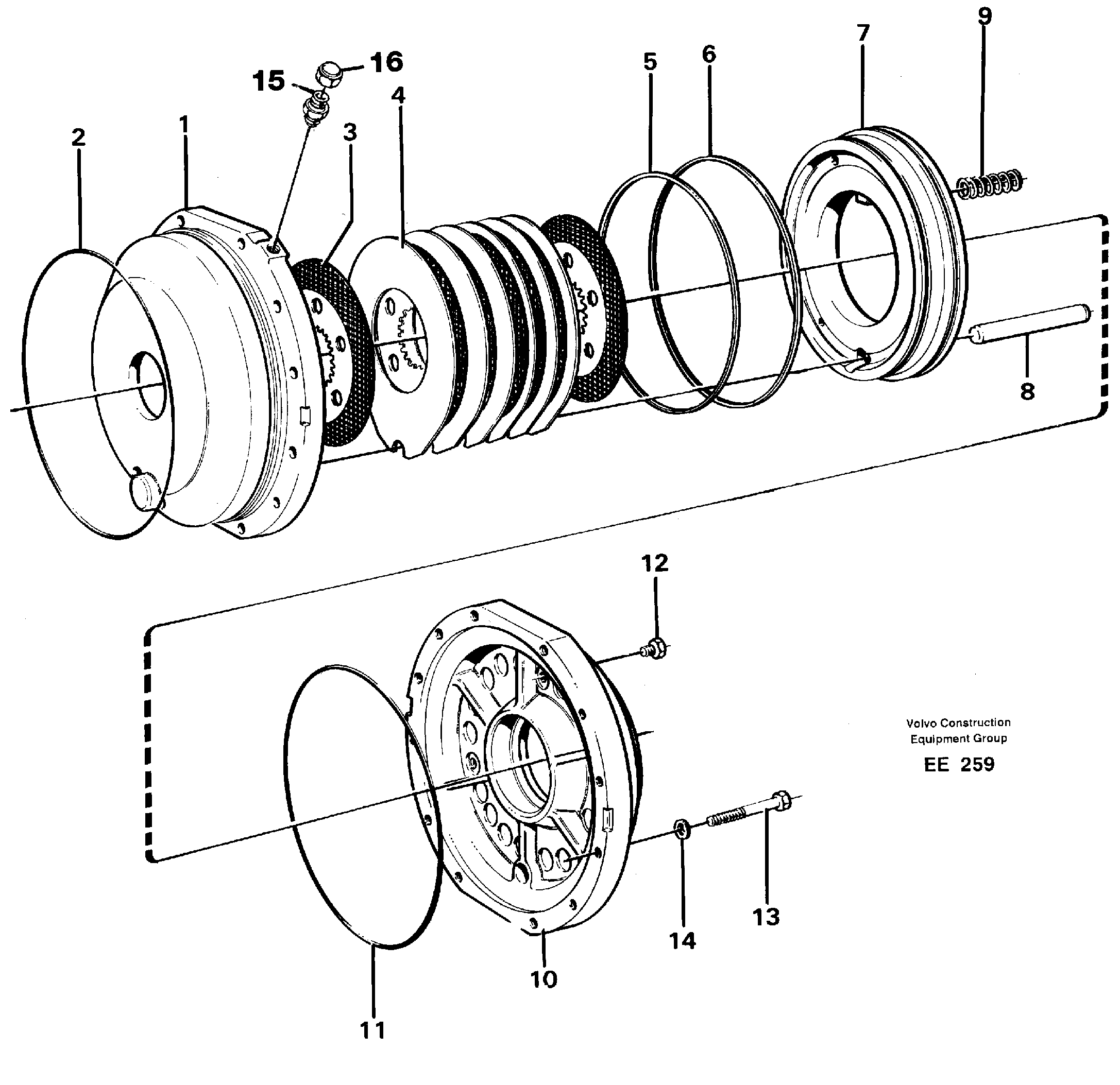 Схема запчастей Volvo L120D - 61168 Parking brake L120D