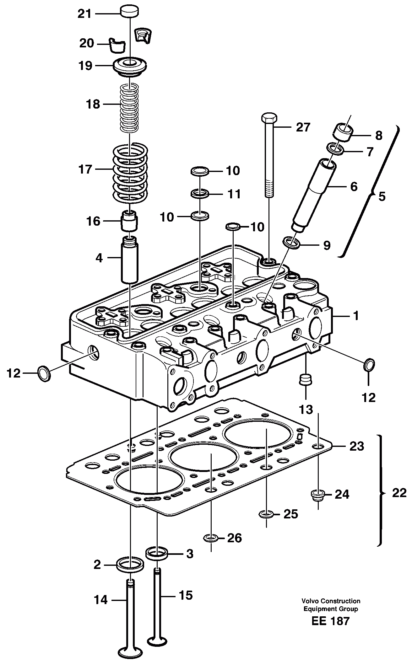 Схема запчастей Volvo L120D - 25251 Головка блока цилиндров L120D