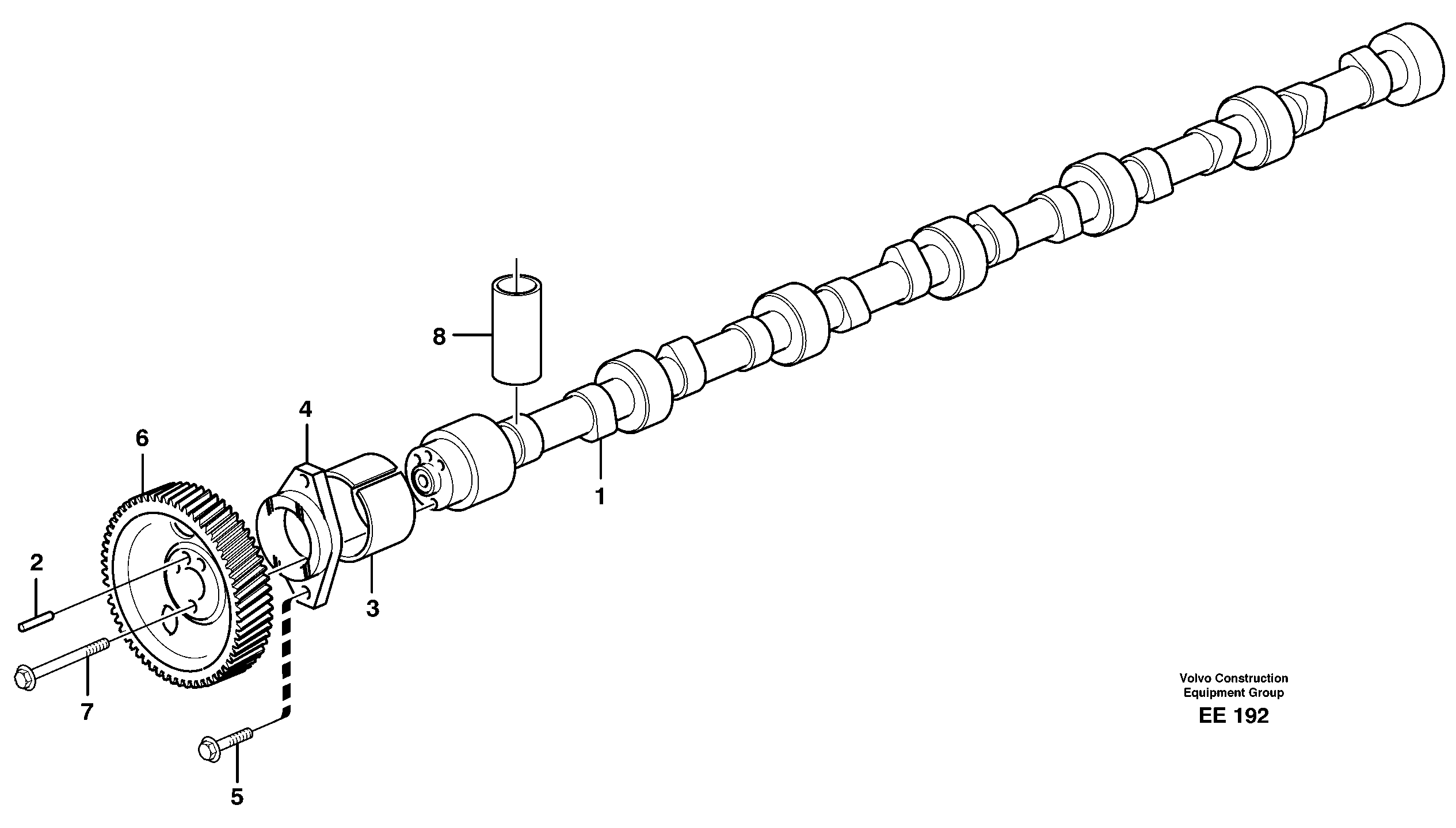 Схема запчастей Volvo L120D - 50115 Распредвал L120D
