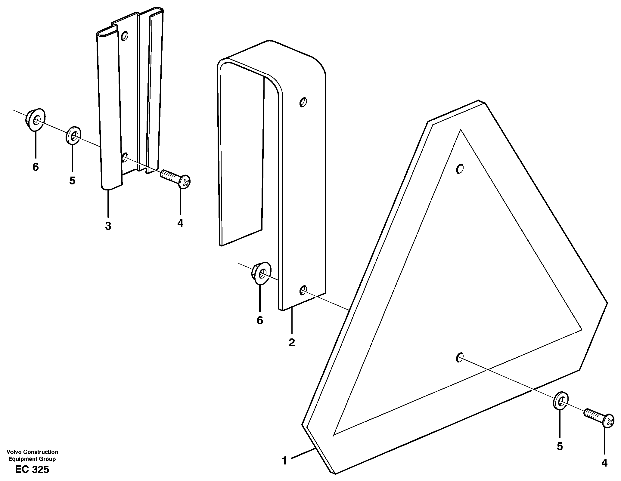 Схема запчастей Volvo L120D - 21589 LGF - sign, Slow moving vehicle L120D