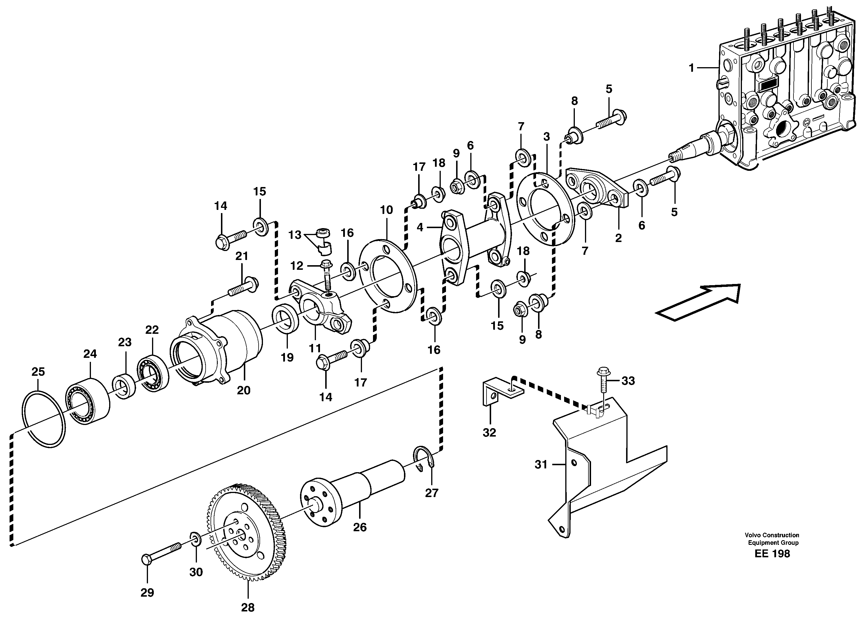 Схема запчастей Volvo L120D - 88925 Pump drive L120D
