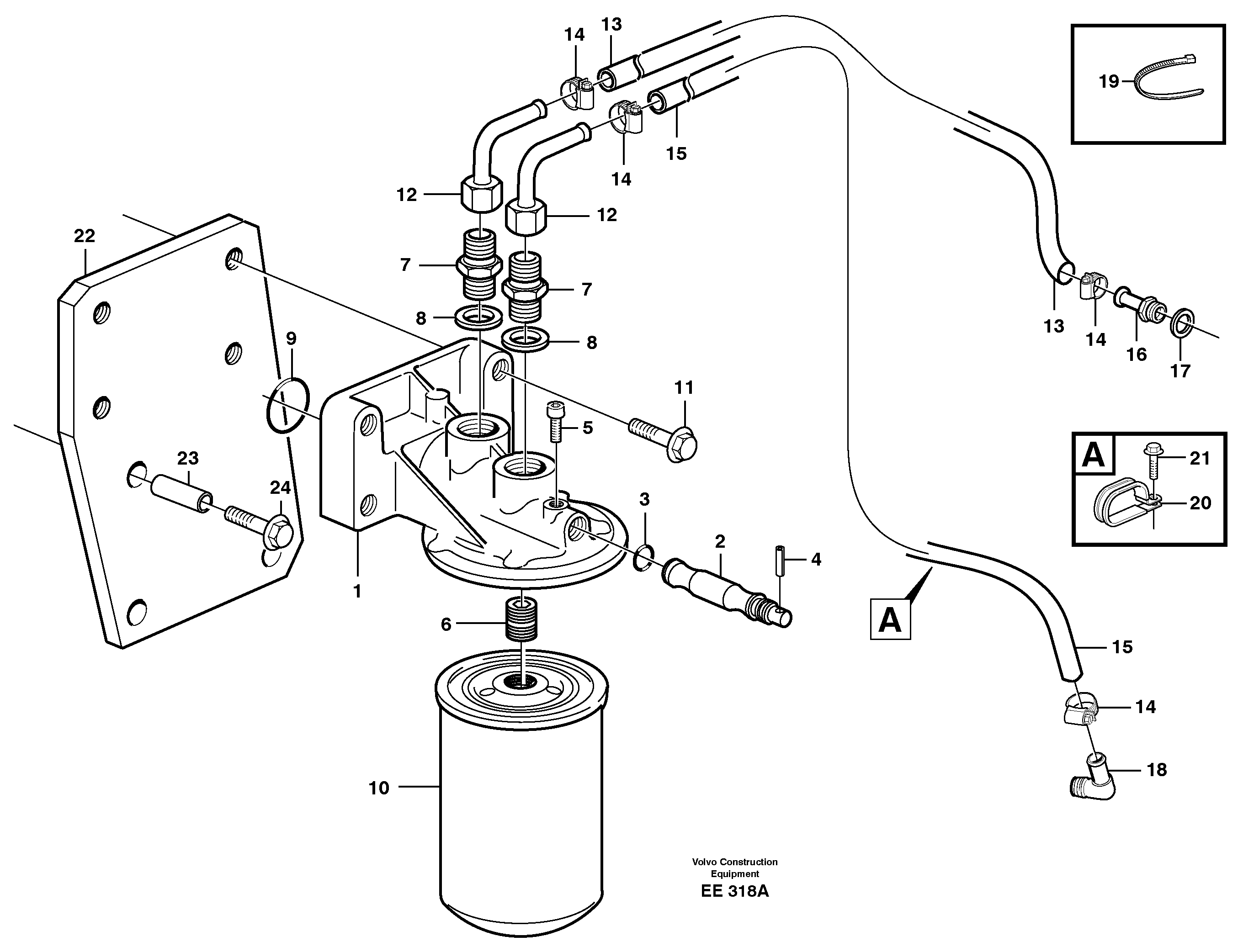 Схема запчастей Volvo L120D - 3123 Coolant filter L120D
