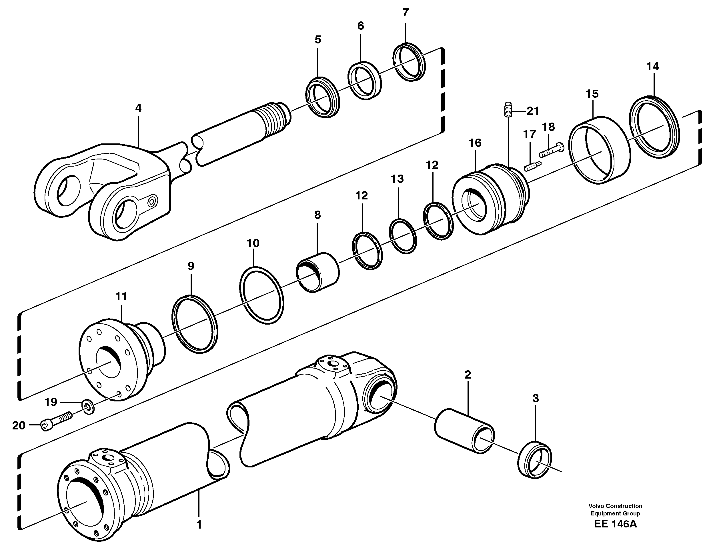 Схема запчастей Volvo L120D - 3064 Гидроцилиндр (цилиндр) подъемный L120D