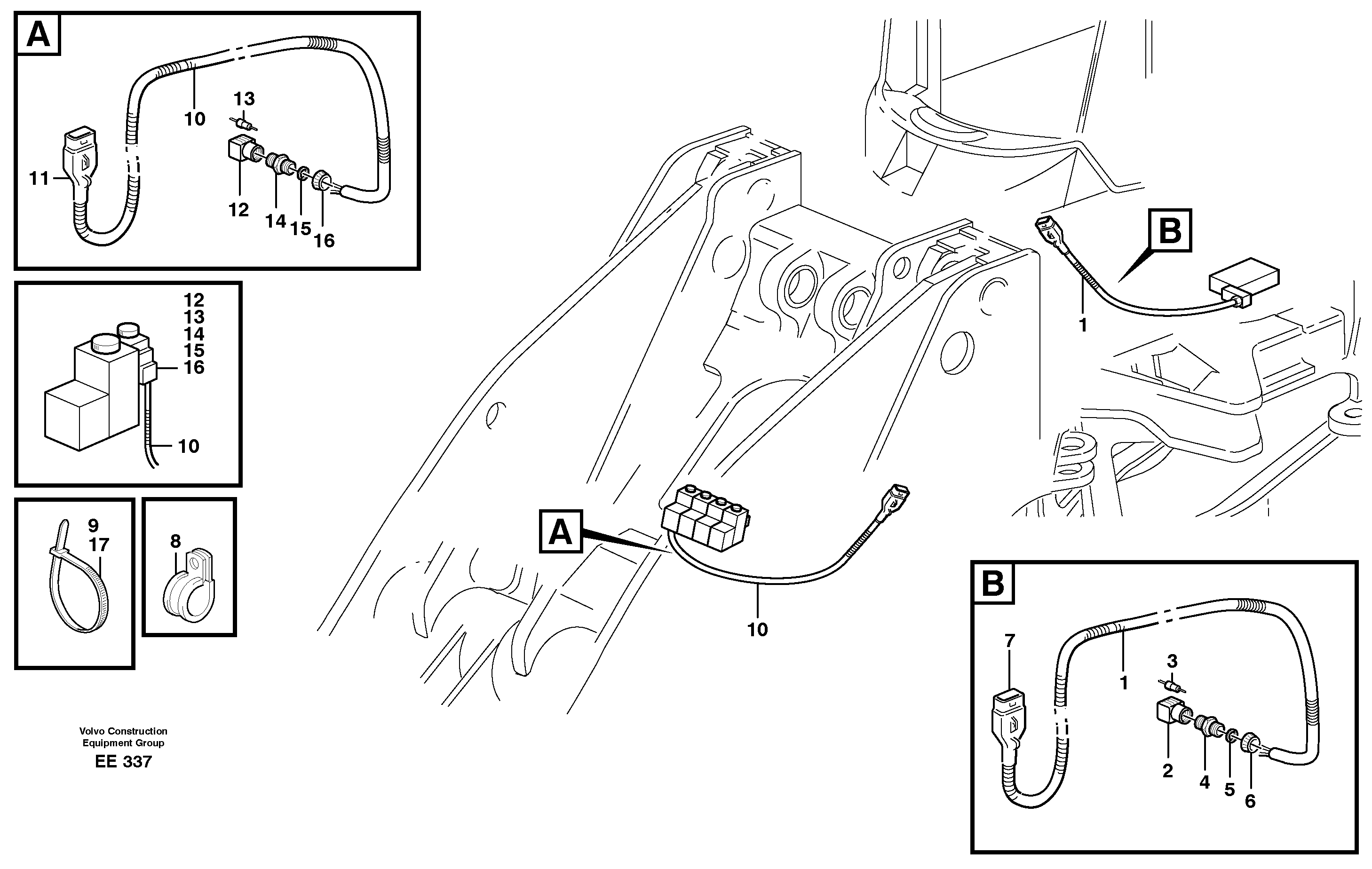 Схема запчастей Volvo L120D - 3160 Cable harness, attachmentbracket L120D
