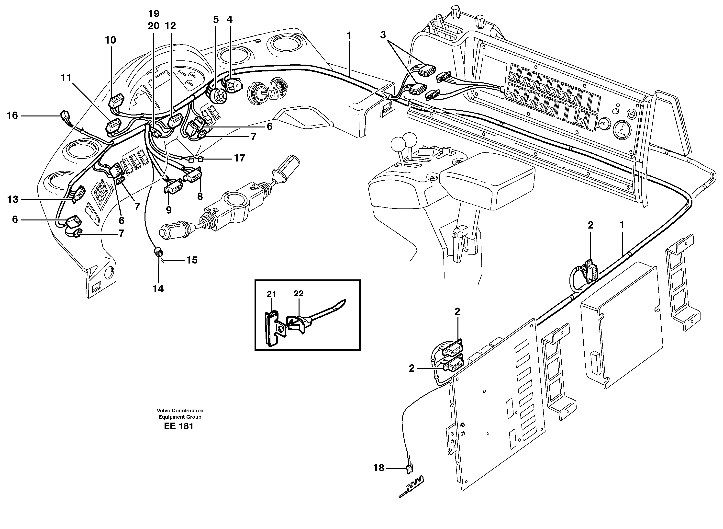 Схема запчастей Volvo L120D - 60930 Cable harness, panel L120D