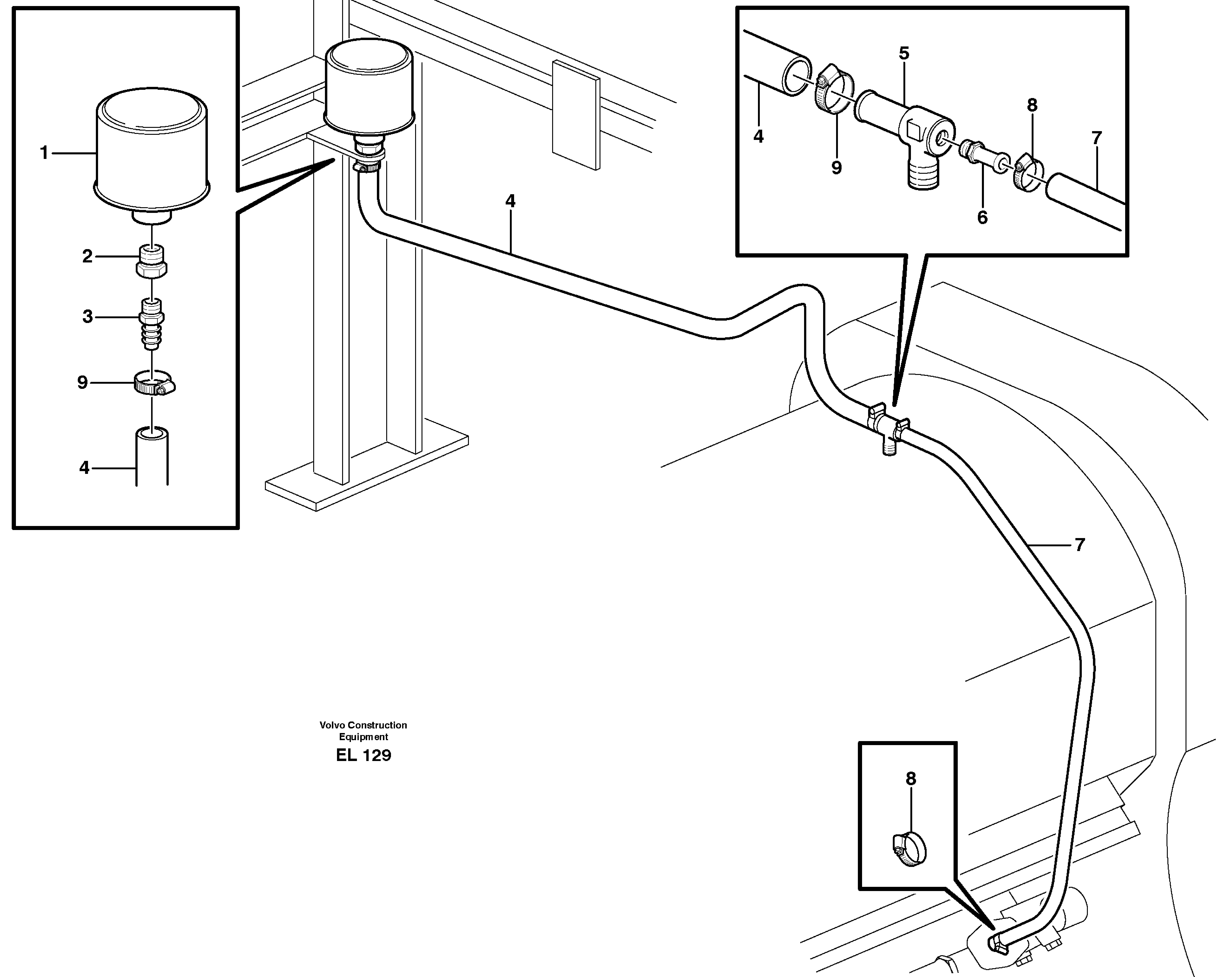 Схема запчастей Volvo L150E - 85858 Ventilation for transmission L150E S/N 8001 -