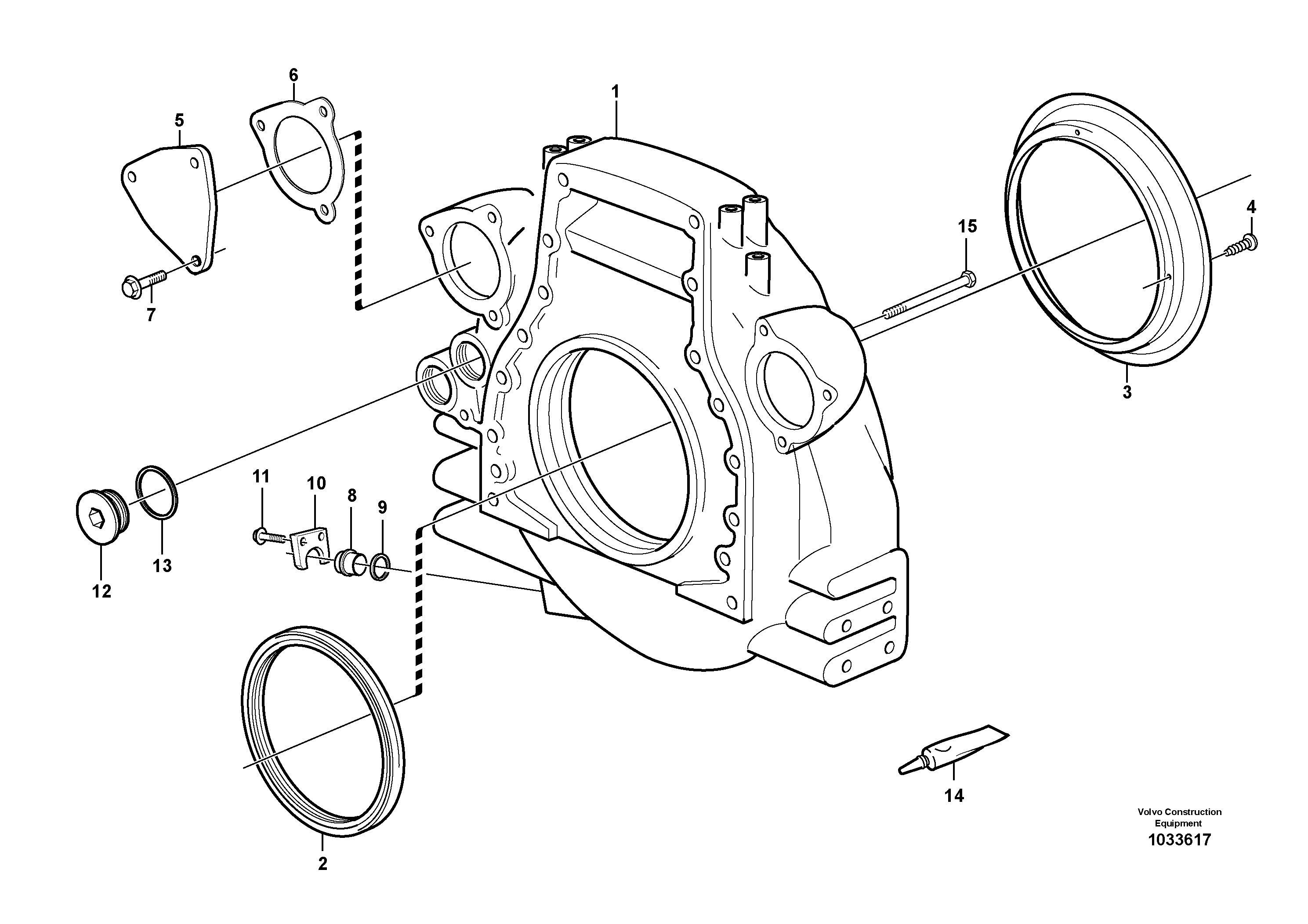 Схема запчастей Volvo L150E - 2855 Картер маховика L150E S/N 10002 - 11594