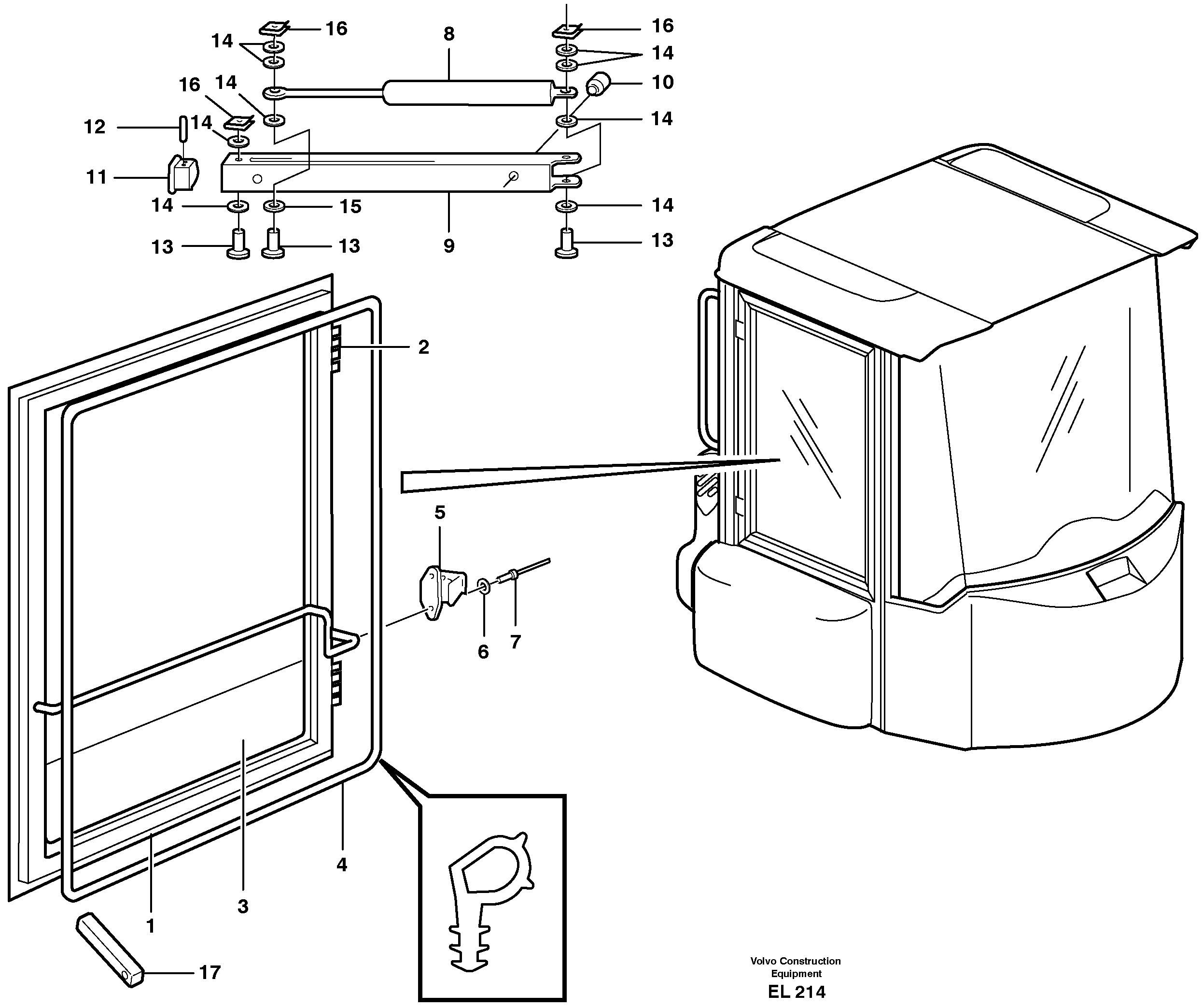 Схема запчастей Volvo L150E - 7463 Windows L150E S/N 10002 - 11594