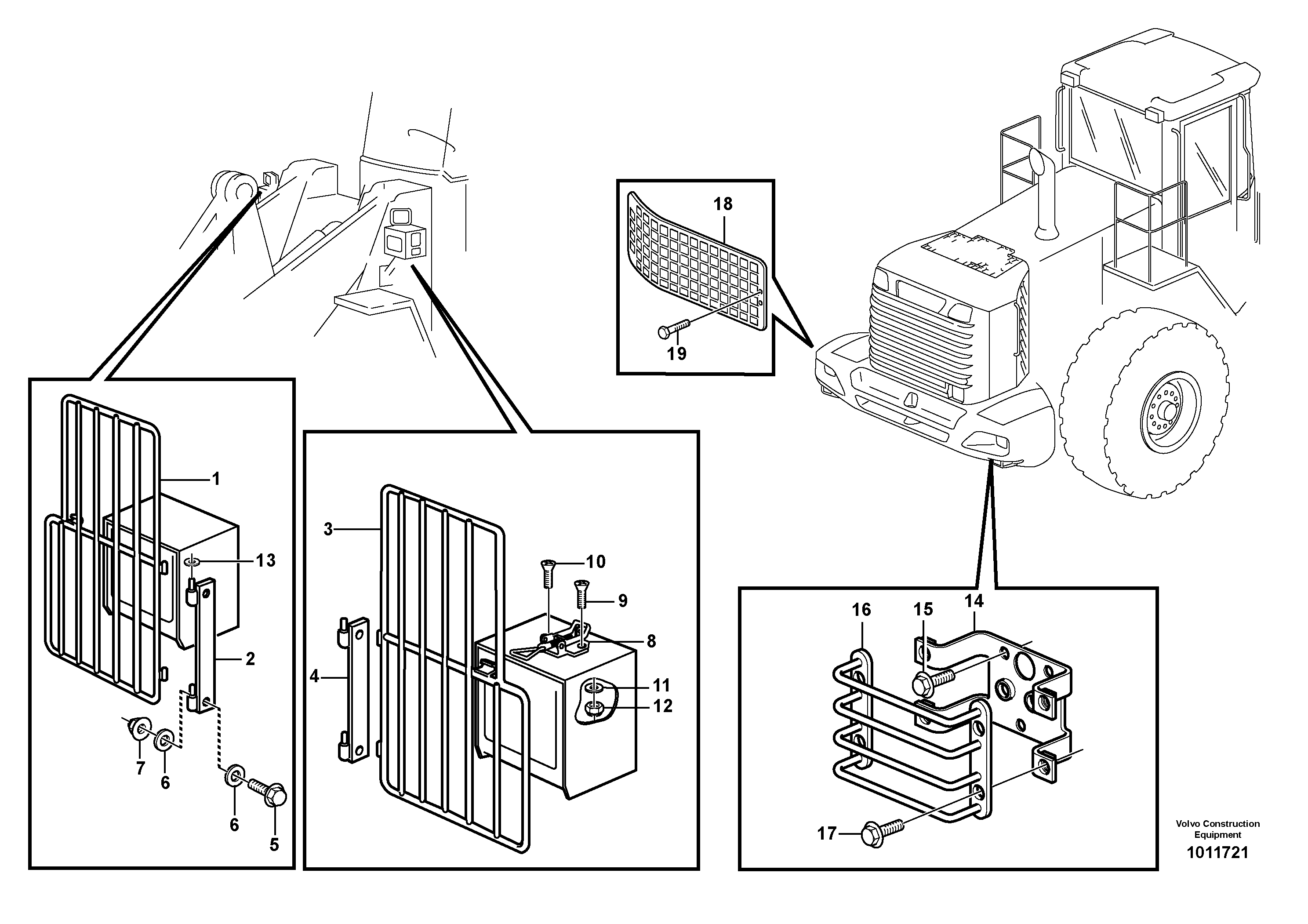 Схема запчастей Volvo L150E - 14462 Protection for lighting L150E S/N 8001 -