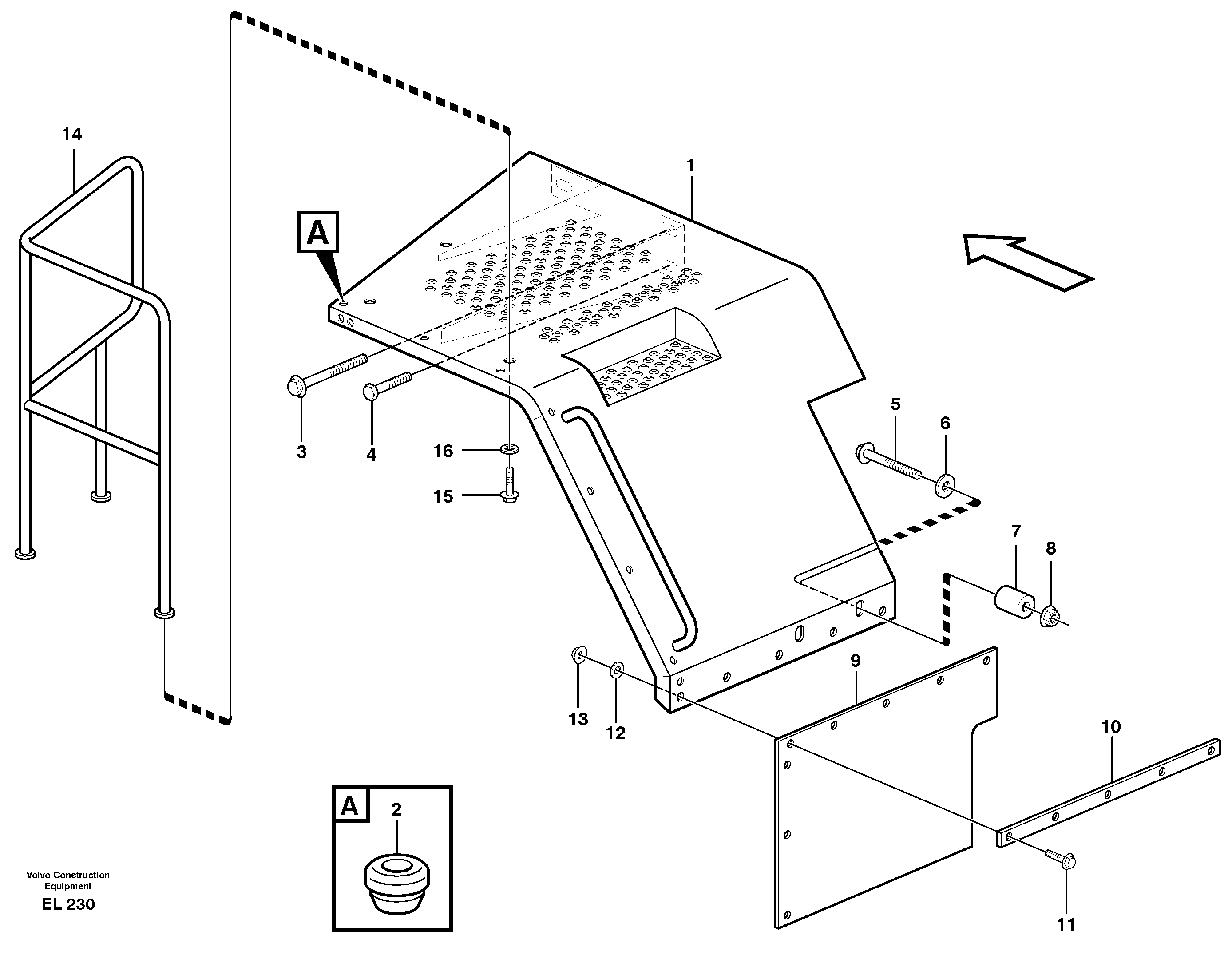 Схема запчастей Volvo L150E - 33174 Fender, rear L150E S/N 8001 -