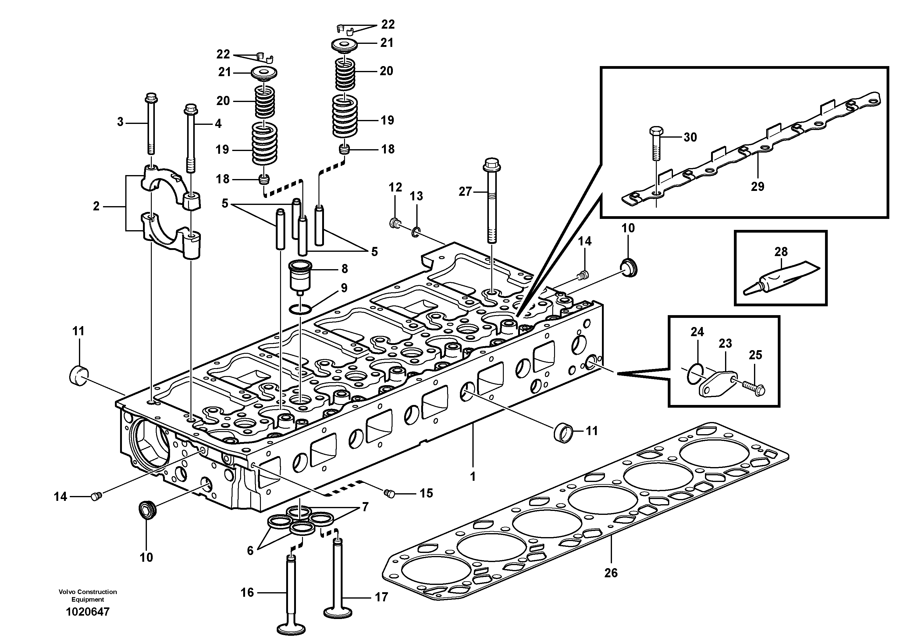 Схема запчастей Volvo L150E - 7922 Головка блока цилиндров L150E S/N 8001 -