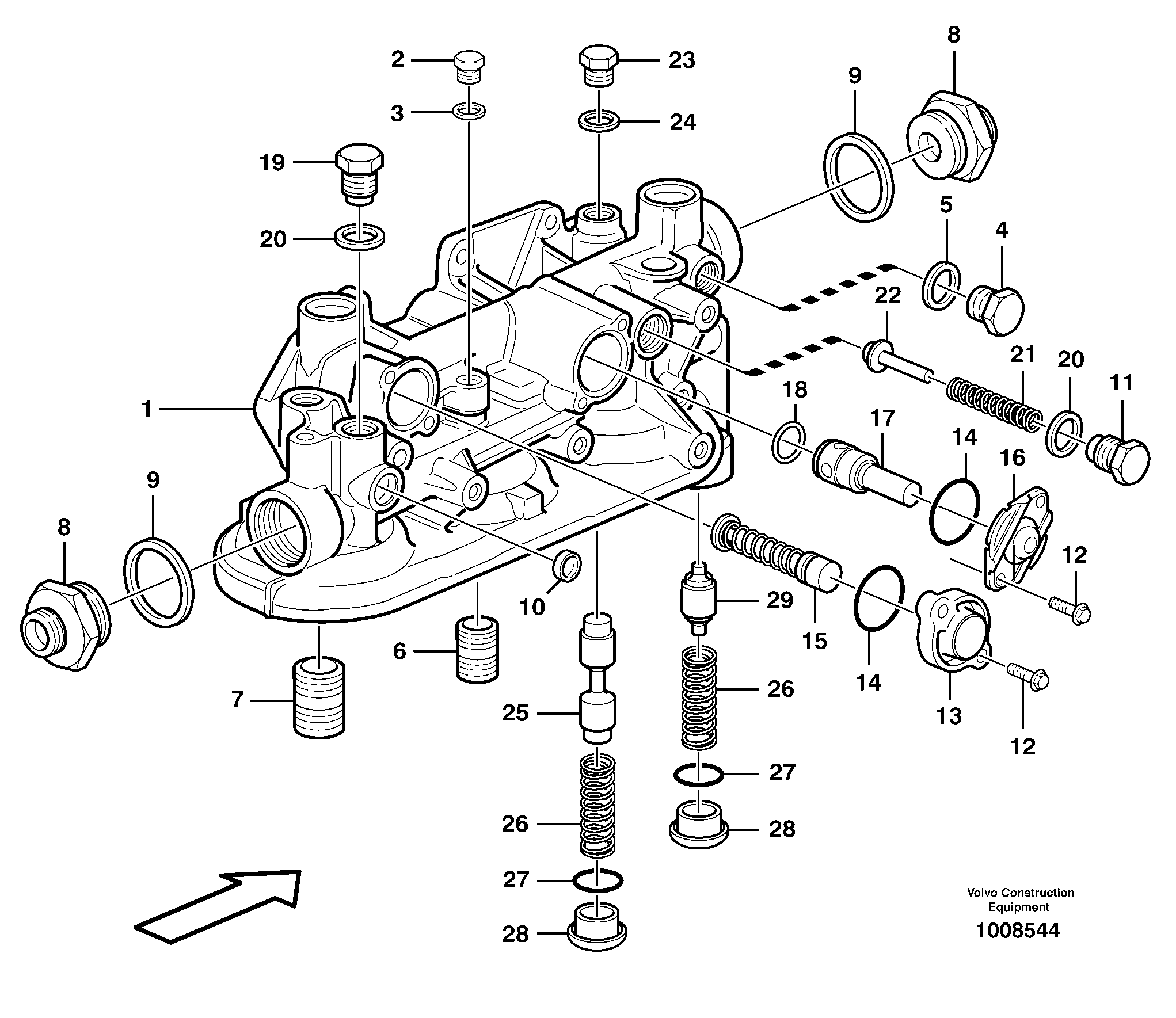 Схема запчастей Volvo L150E - 7930 Oil filter housing L150E S/N 8001 -