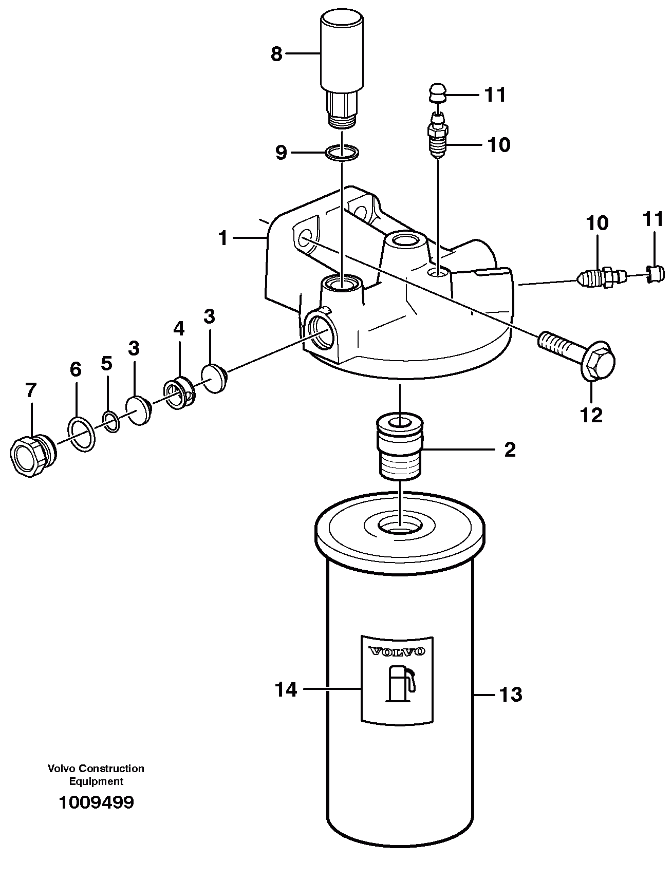 Схема запчастей Volvo L150E - 28327 Фильтр топливный L150E S/N 8001 -