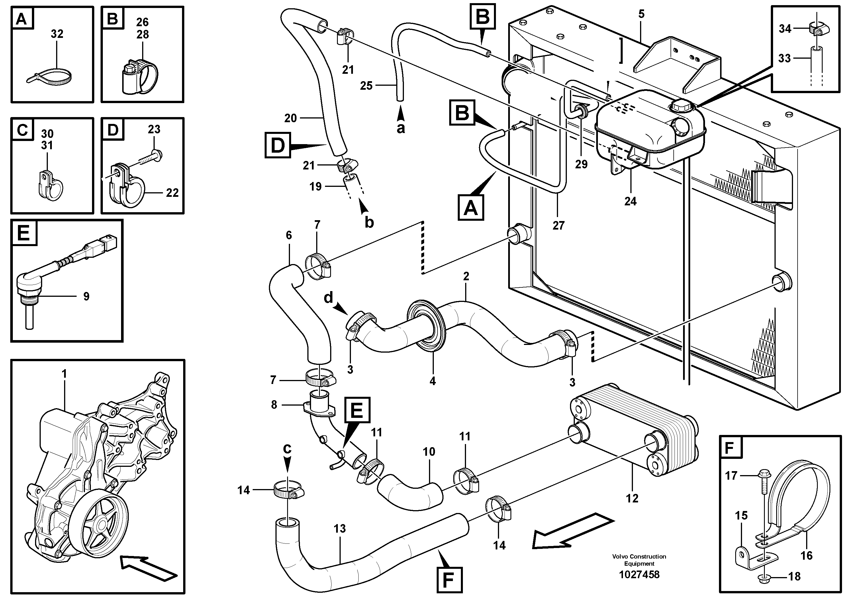 Схема запчастей Volvo L150E - 85753 Система охлаждения L150E S/N 8001 -