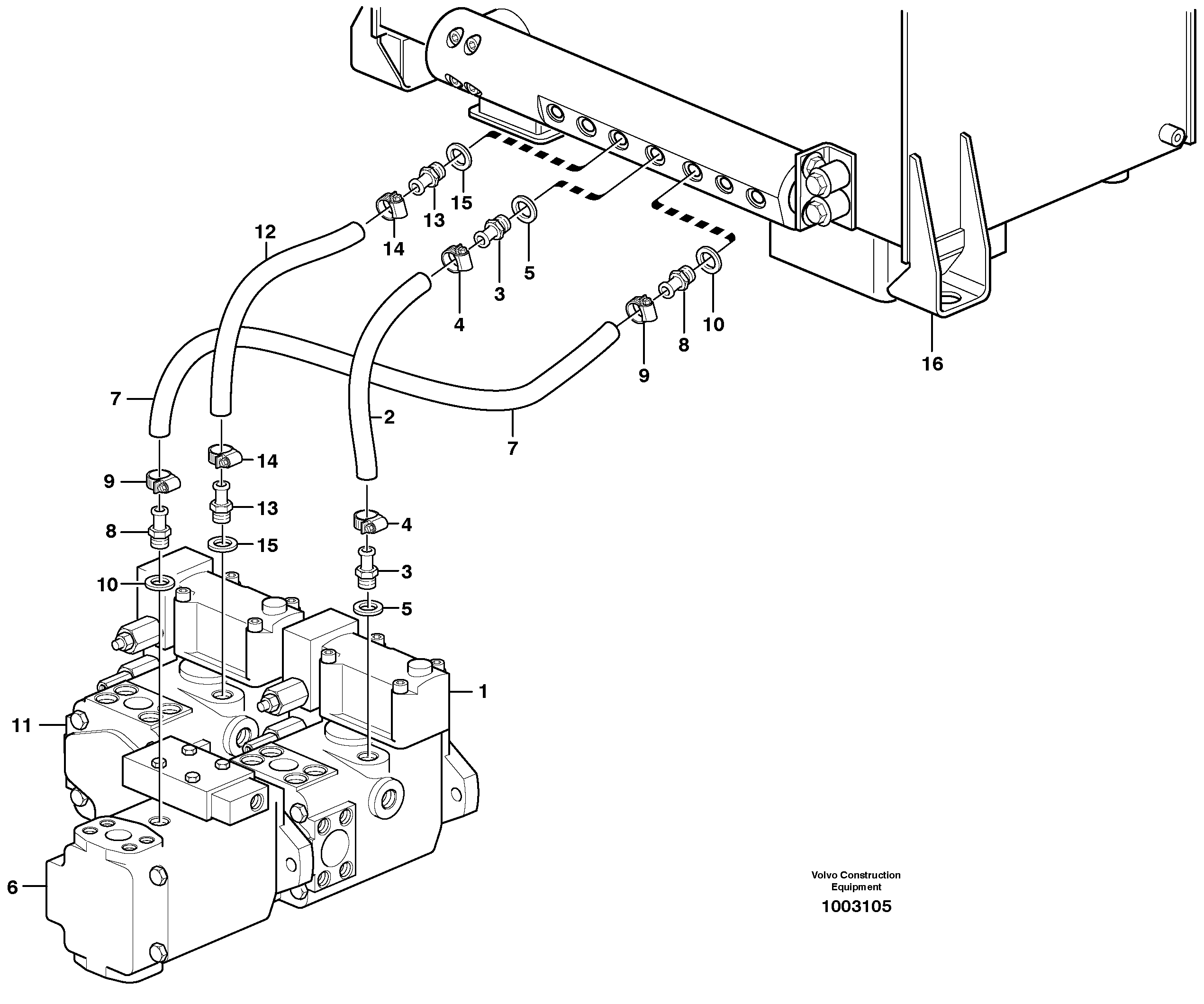 Схема запчастей Volvo L150E - 5217 Oil-bleed line, pump L150E S/N 8001 -
