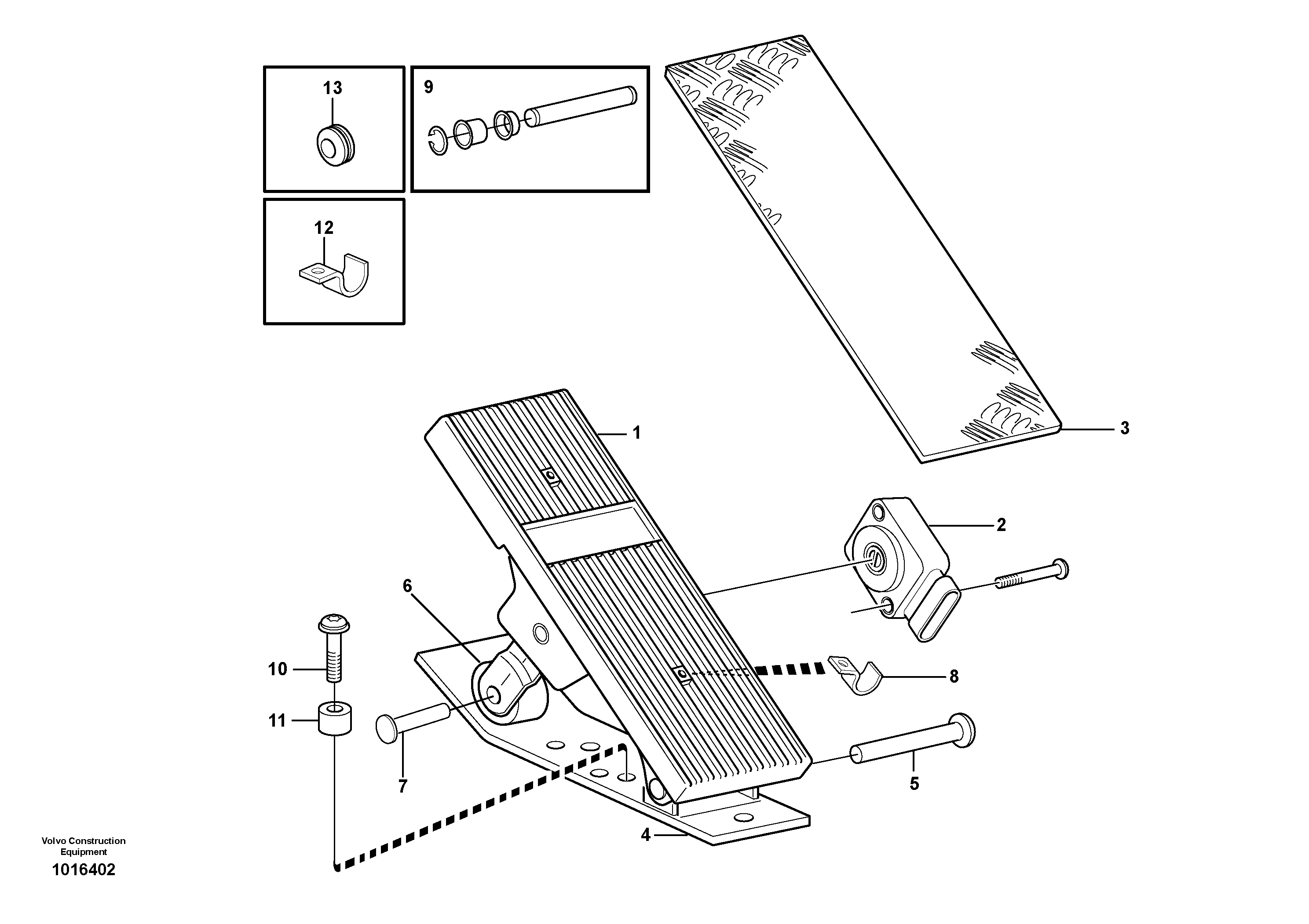 Схема запчастей Volvo L150E - 6112 Accelerator pedal L150E S/N 8001 -