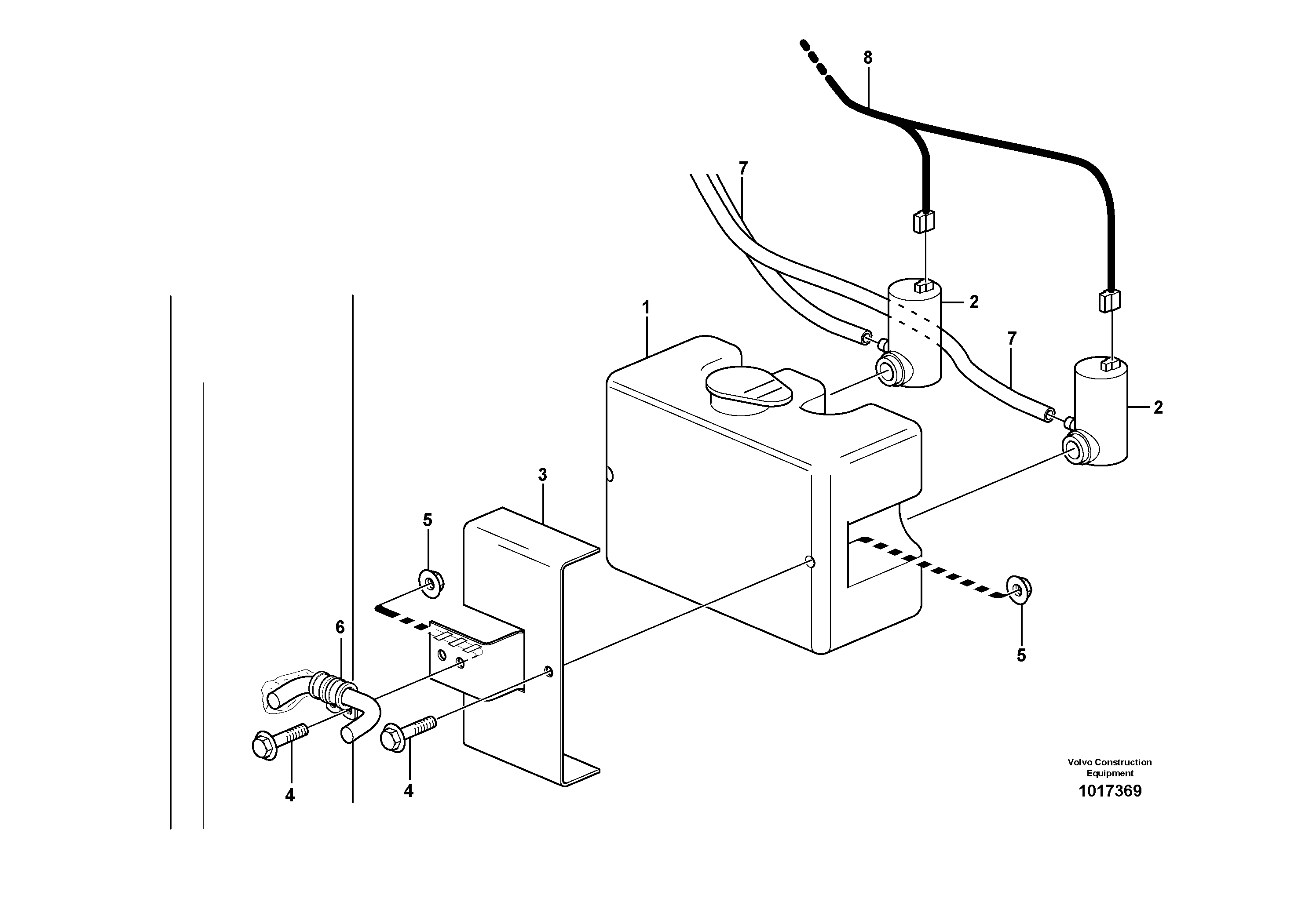 Схема запчастей Volvo L150E - 58252 Windshield washer with air cleaner L150E S/N 8001 -