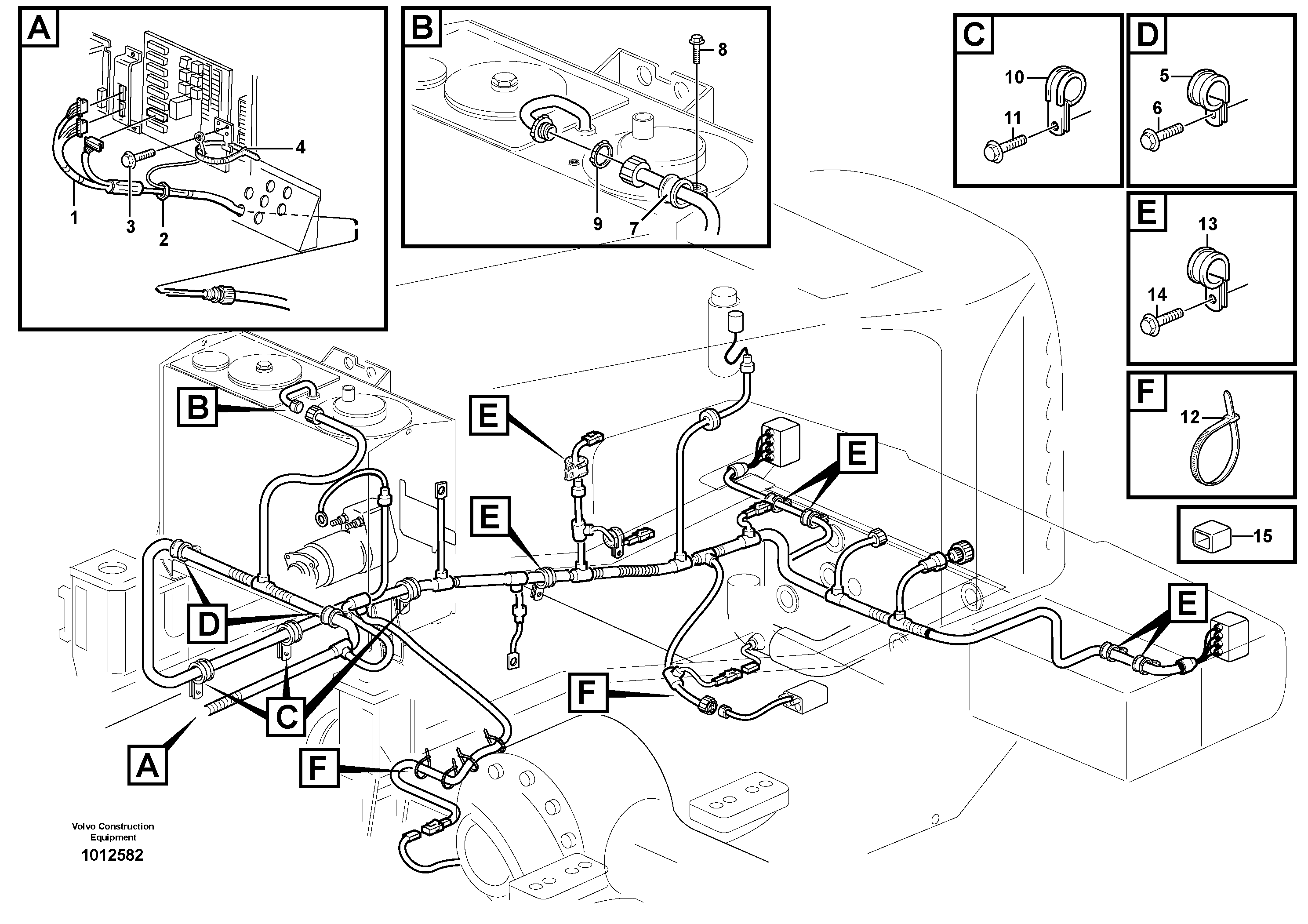 Схема запчастей Volvo L150E - 12918 Rear cable harness with assembly parts L150E S/N 8001 -