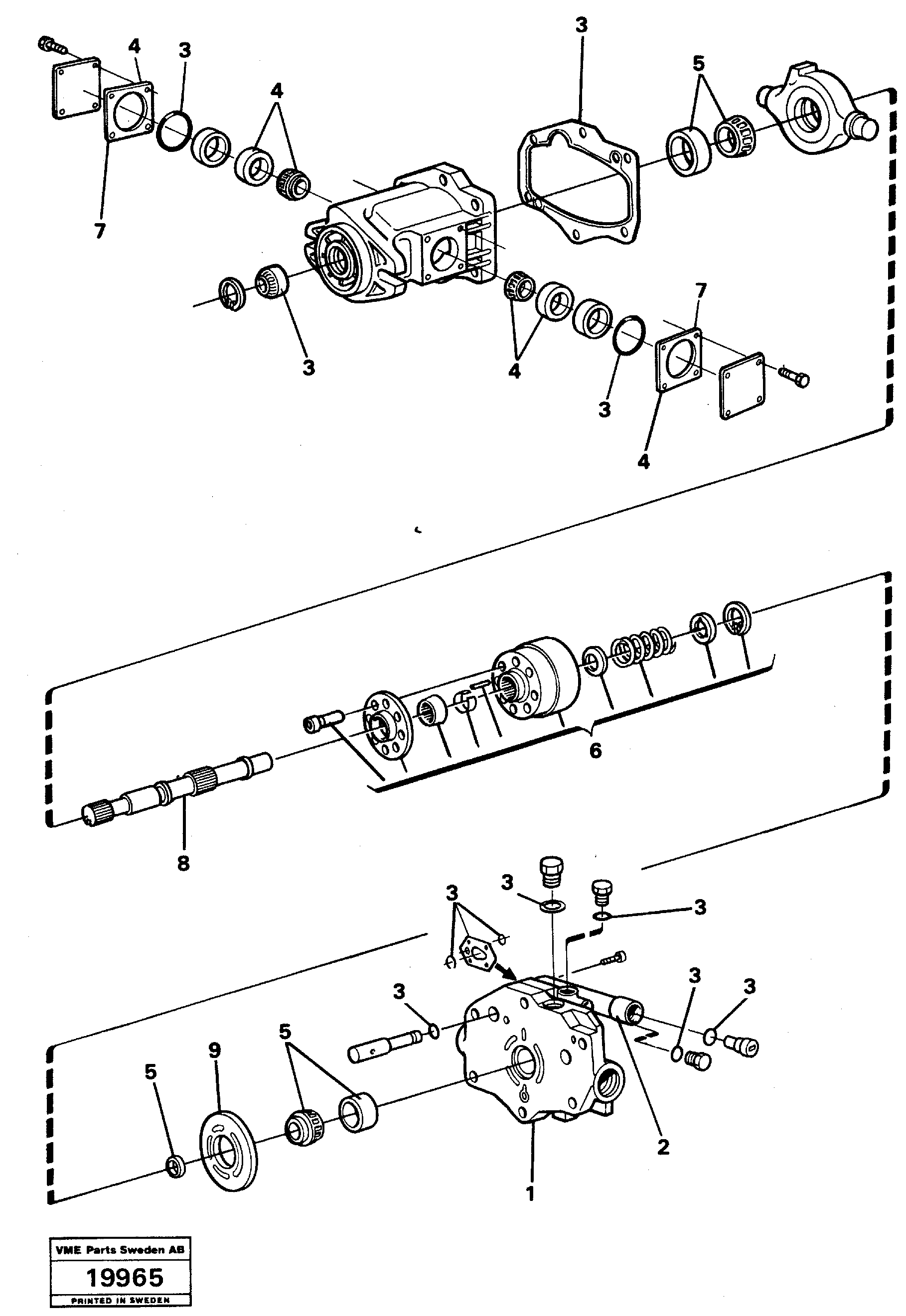 Схема запчастей Volvo L50 - 58186 Гидронасос (основной насос) L50 L50 S/N -6400/-60300 USA