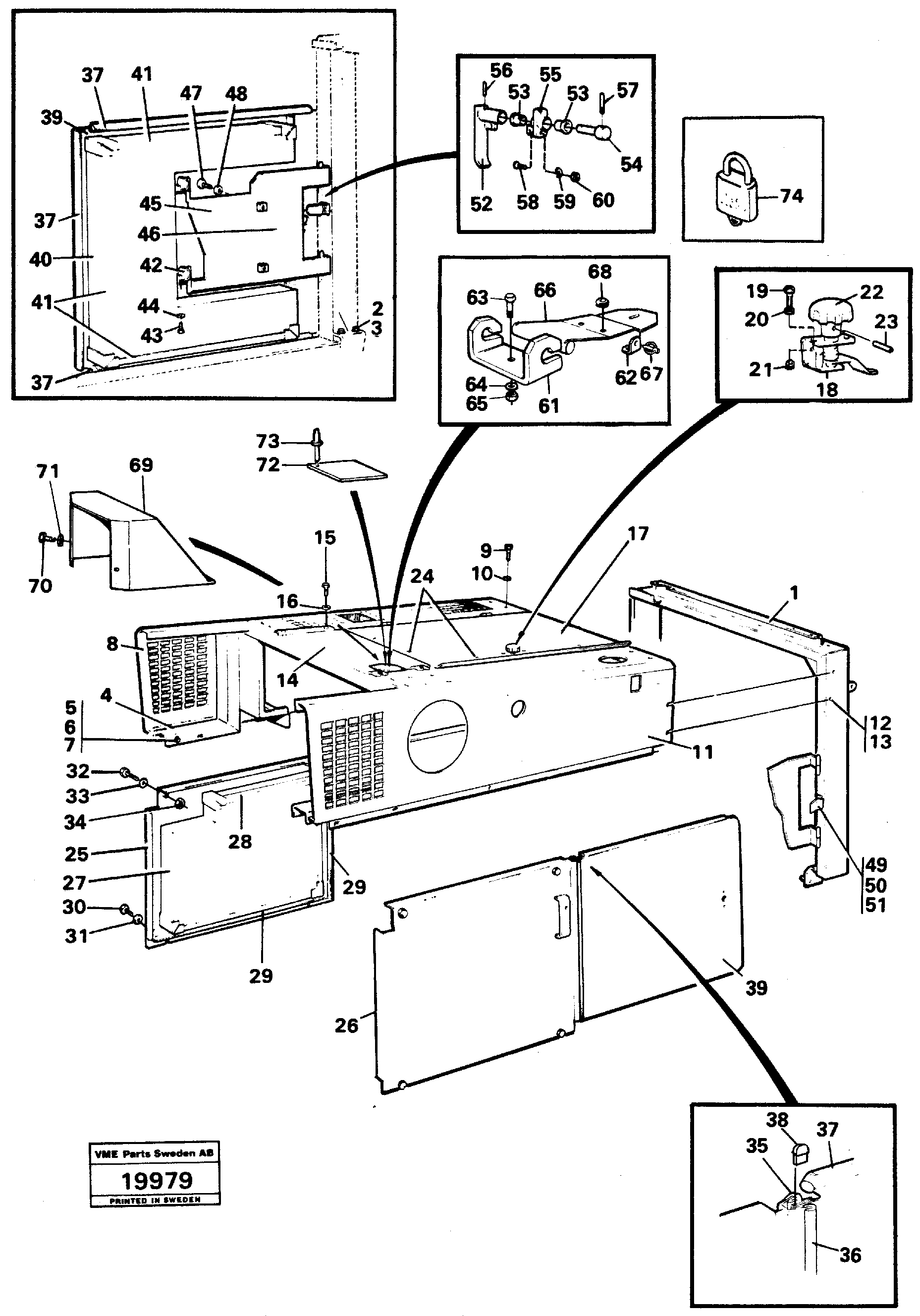 Схема запчастей Volvo L50 - 20582 Engine hood L50 L50 S/N -6400/-60300 USA