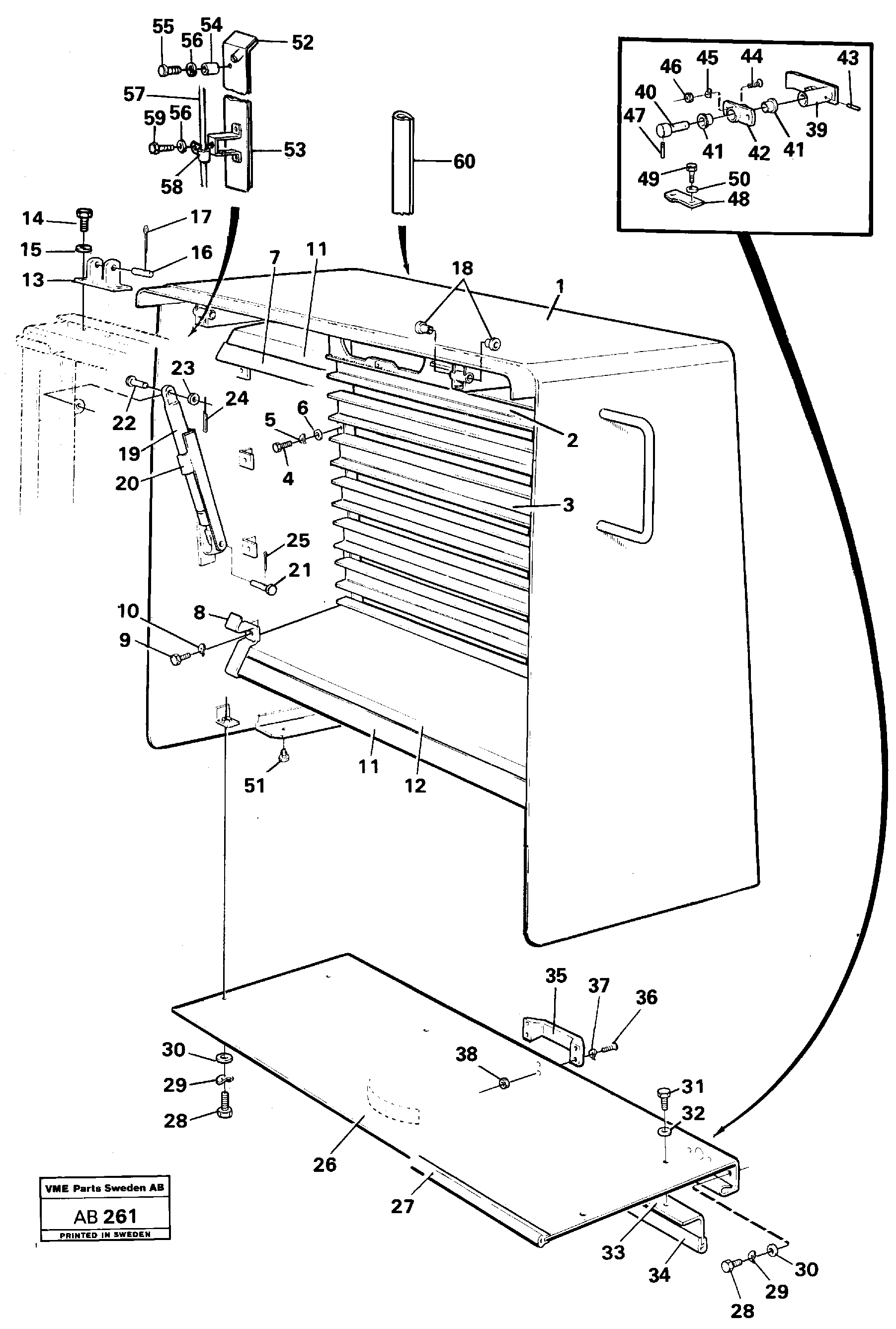 Схема запчастей Volvo L50 - 24678 Radiator casing L50 L50 S/N 6401- / 60301- USA