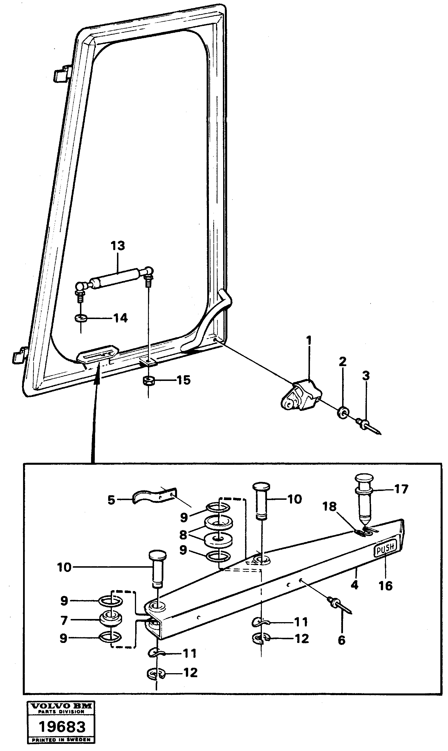 Схема запчастей Volvo L50 - 4514 Lock and handle L50 L50 S/N -6400/-60300 USA