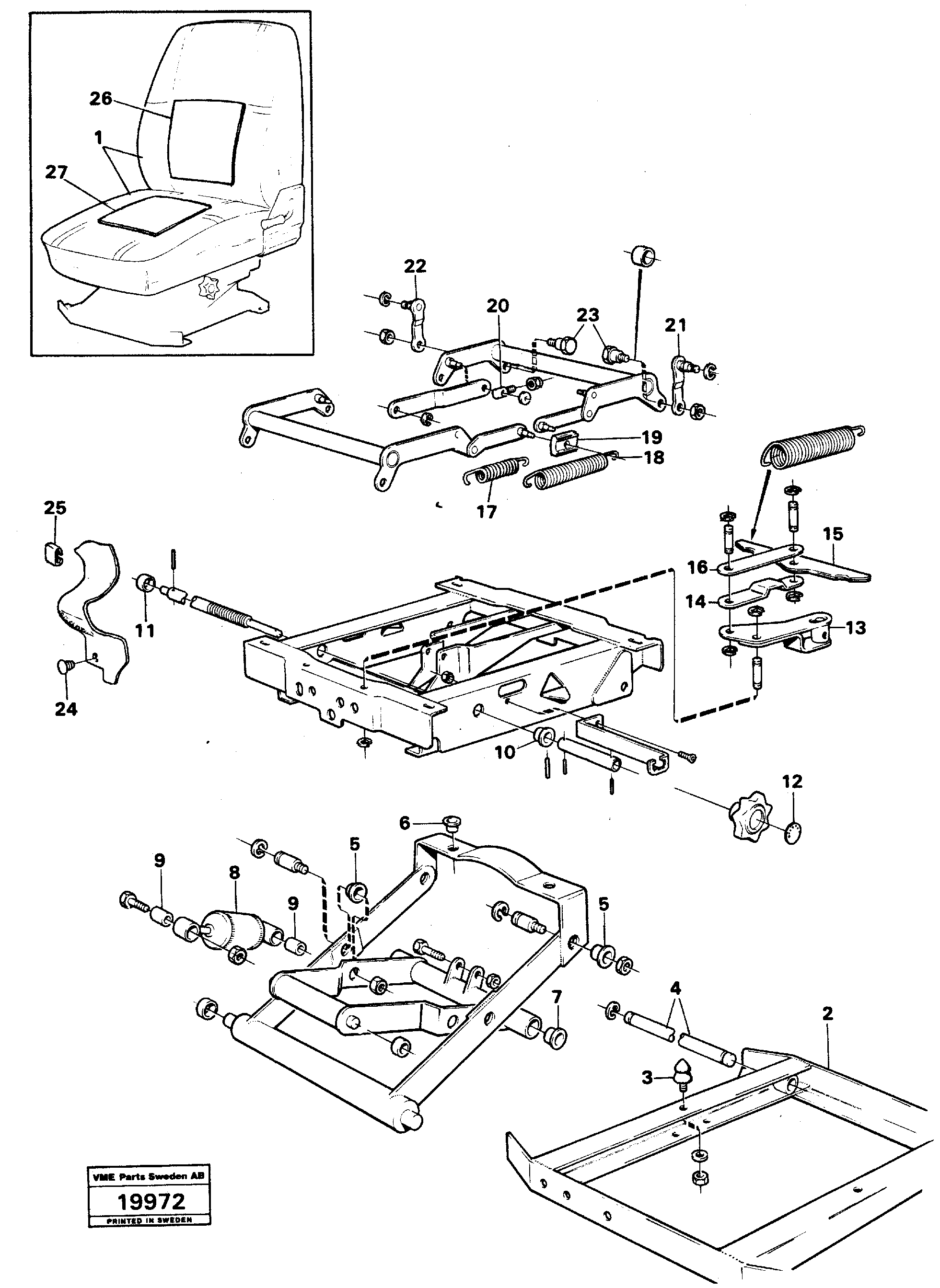Схема запчастей Volvo L50 - 43346 Drivers seat L50 L50 S/N -6400/-60300 USA