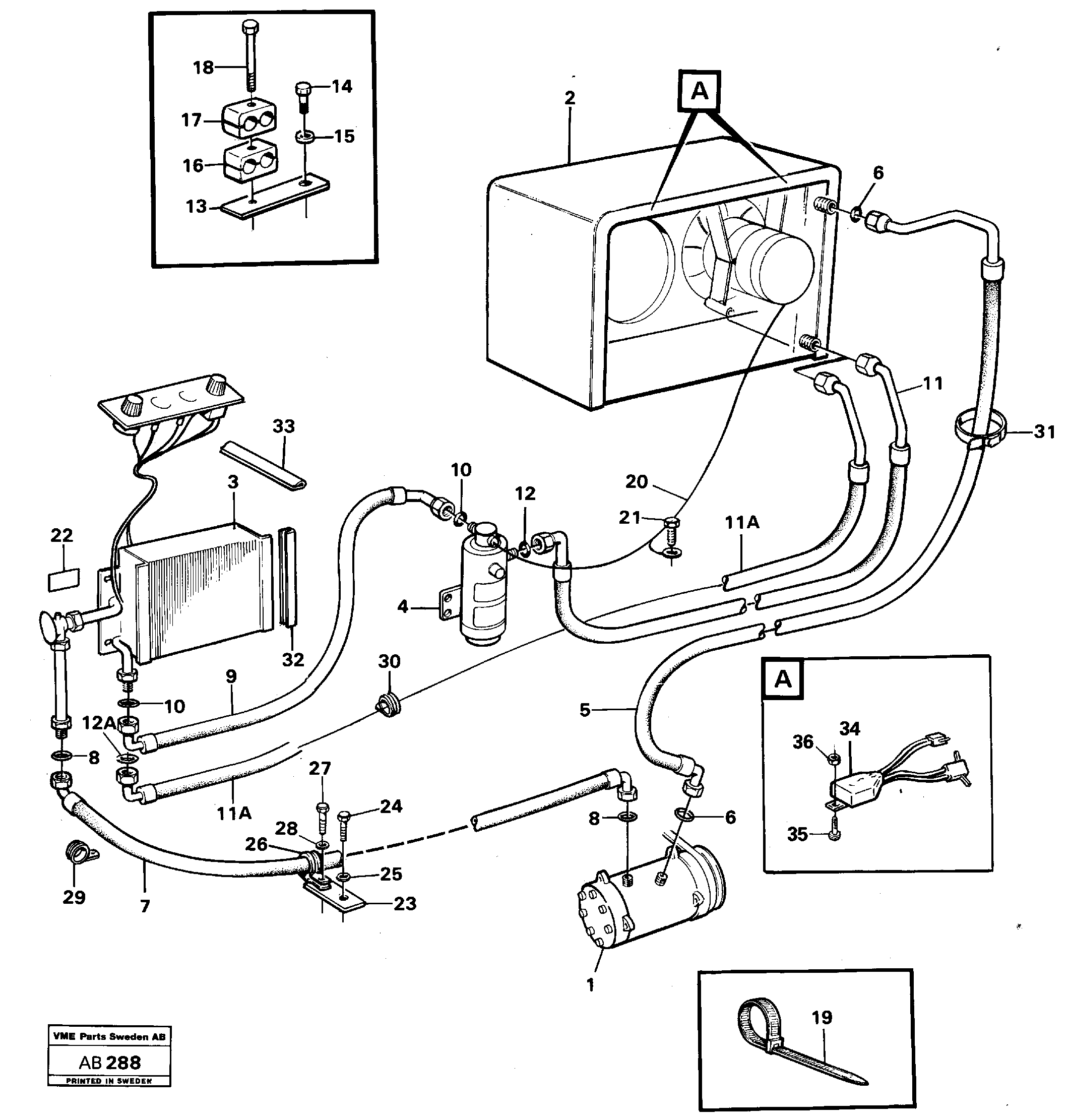 Схема запчастей Volvo L50 - 20985 Air conditioning L50 L50 S/N 6401- / 60301- USA