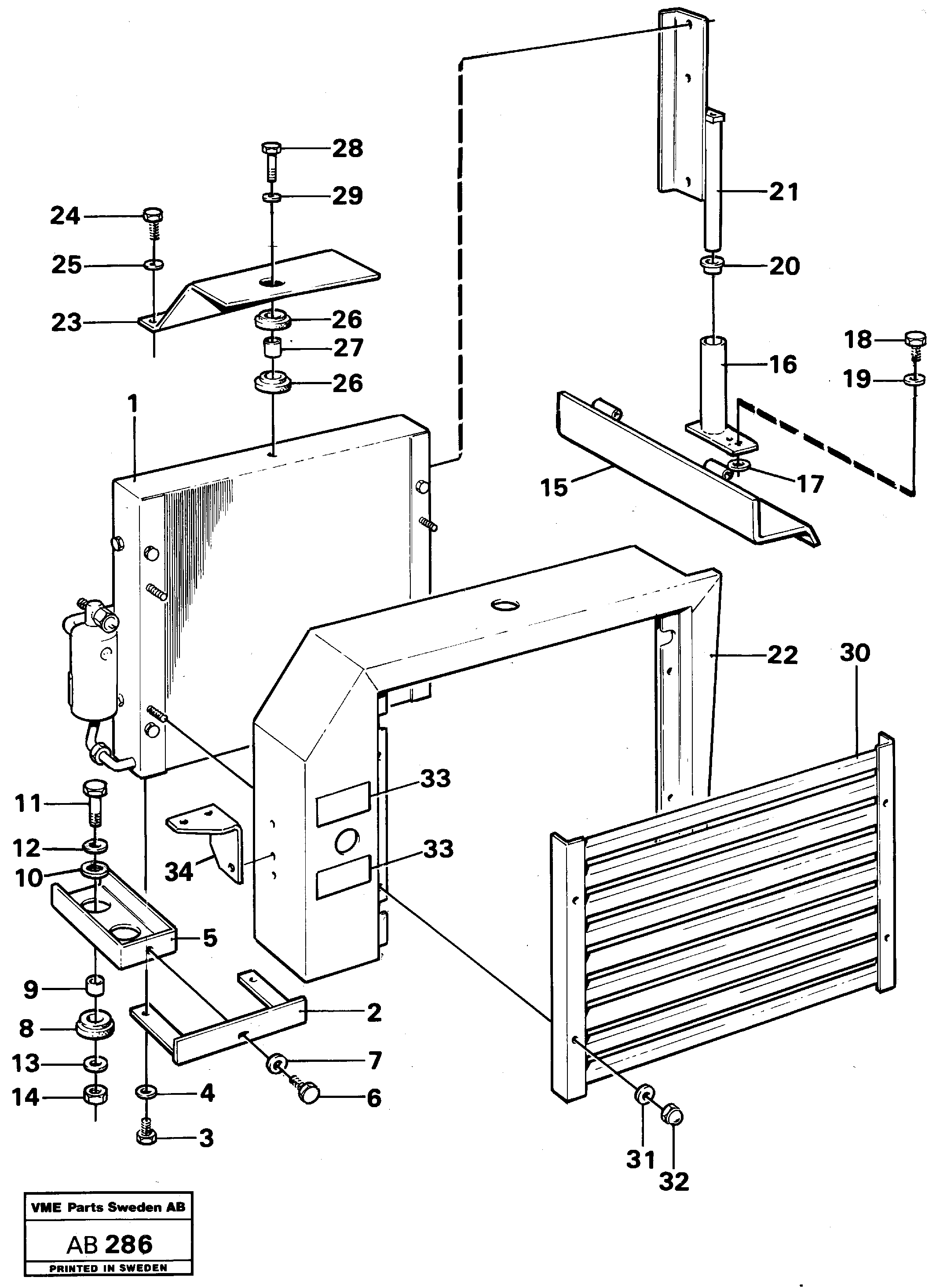 Схема запчастей Volvo L50 - 41228 Air.conditioning: condenser with fitting parts L50 L50 S/N 6401- / 60301- USA
